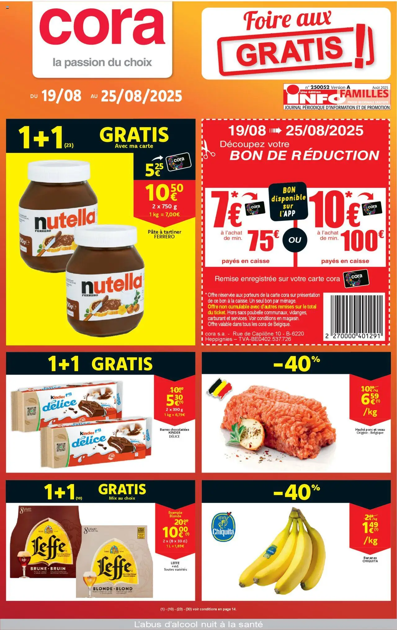 Cora shop Folder de la semaine 34 geldig vanaf 19/08/2025 - Paginanummer 1