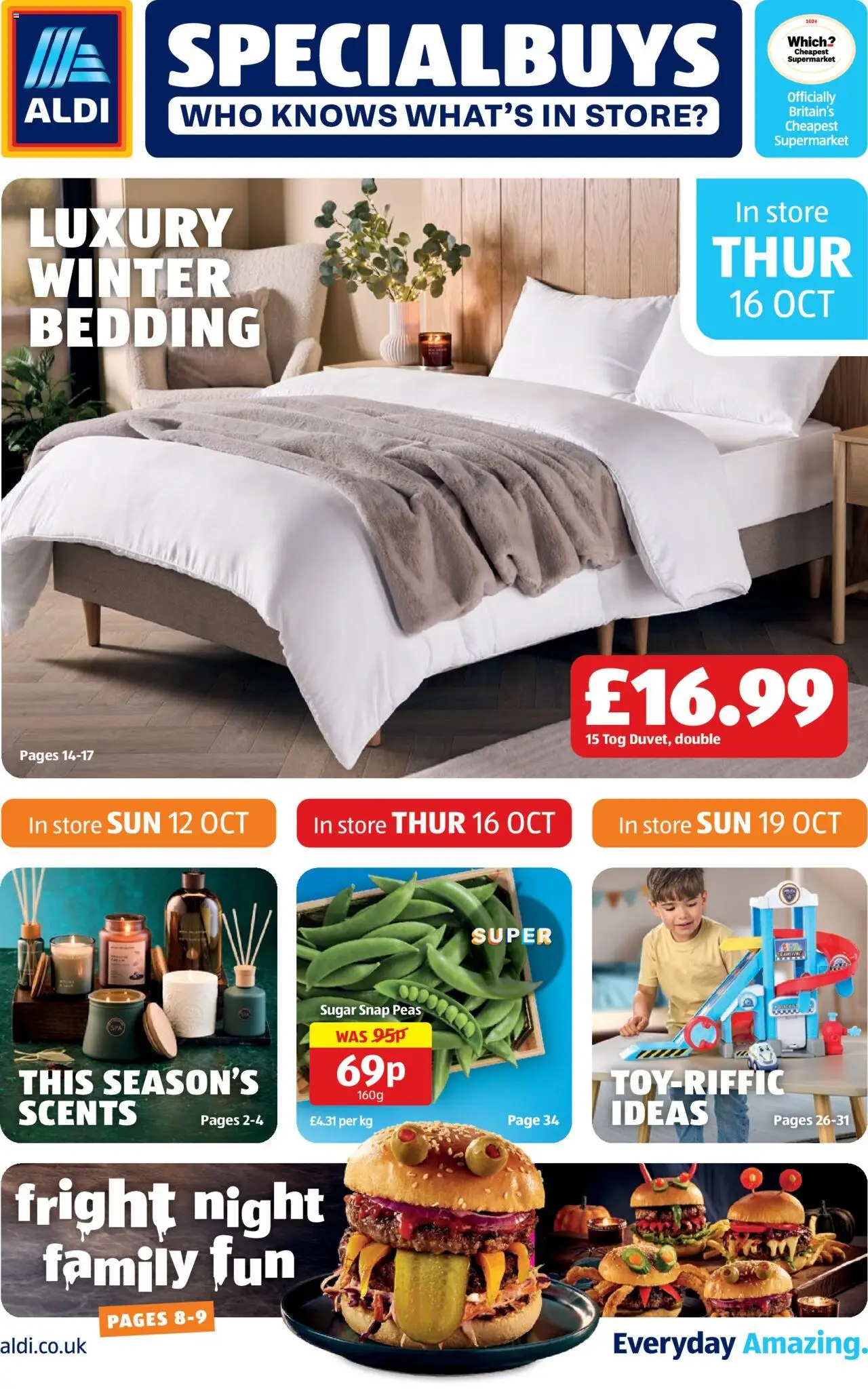Aldi shop Weekly offers UK Specialbuys valid from 16/10/2025 - Page number 1 - Bedding, Sugar