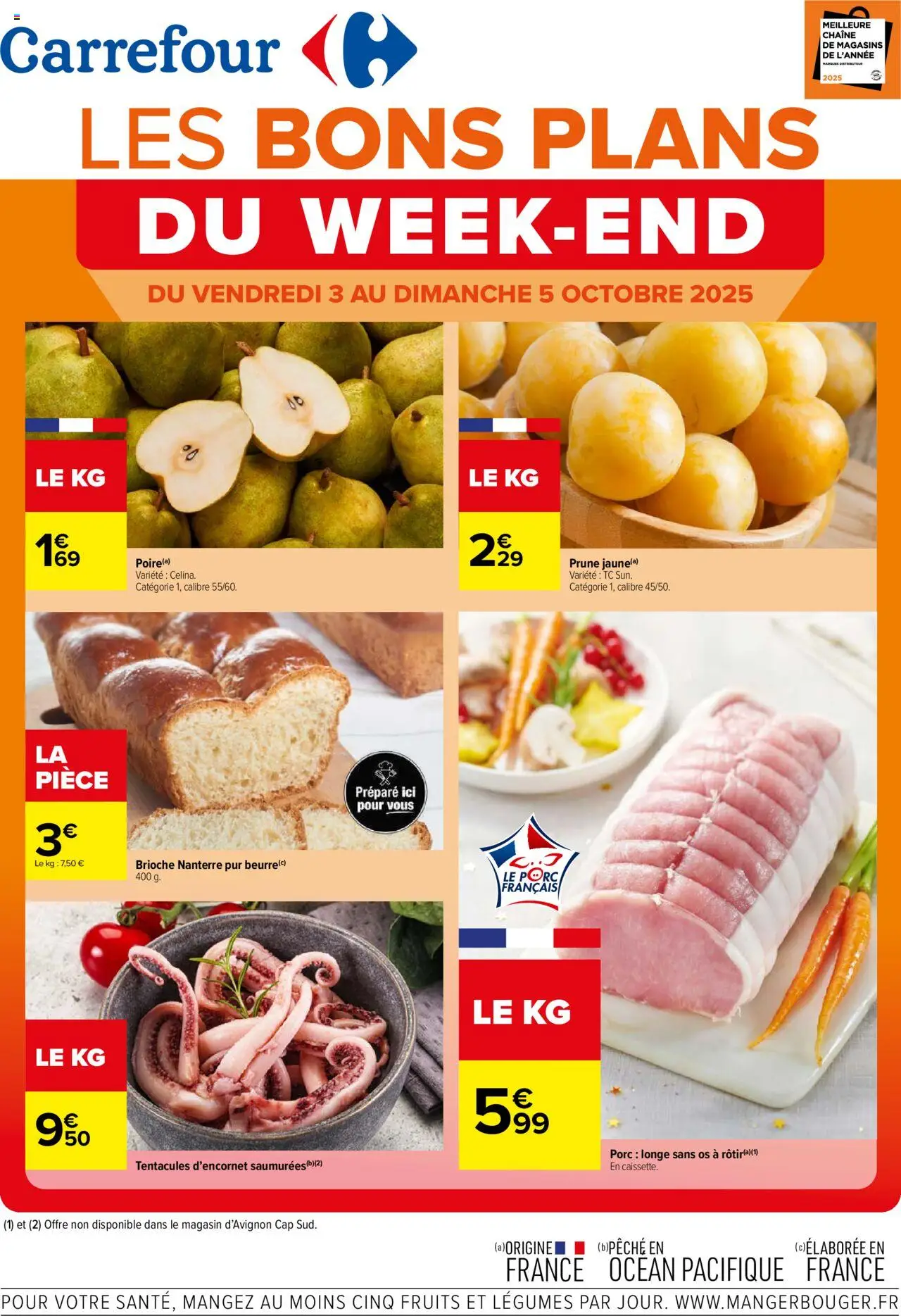Catalogue les bons plans du week-end de la boutique Carrefour valable du 02/10/2025 - Page numéro 1