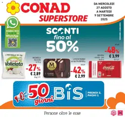 Anteprima dell'opuscolo Sconti fino al 50% dal negozio Conad valido da 26/08/2025
