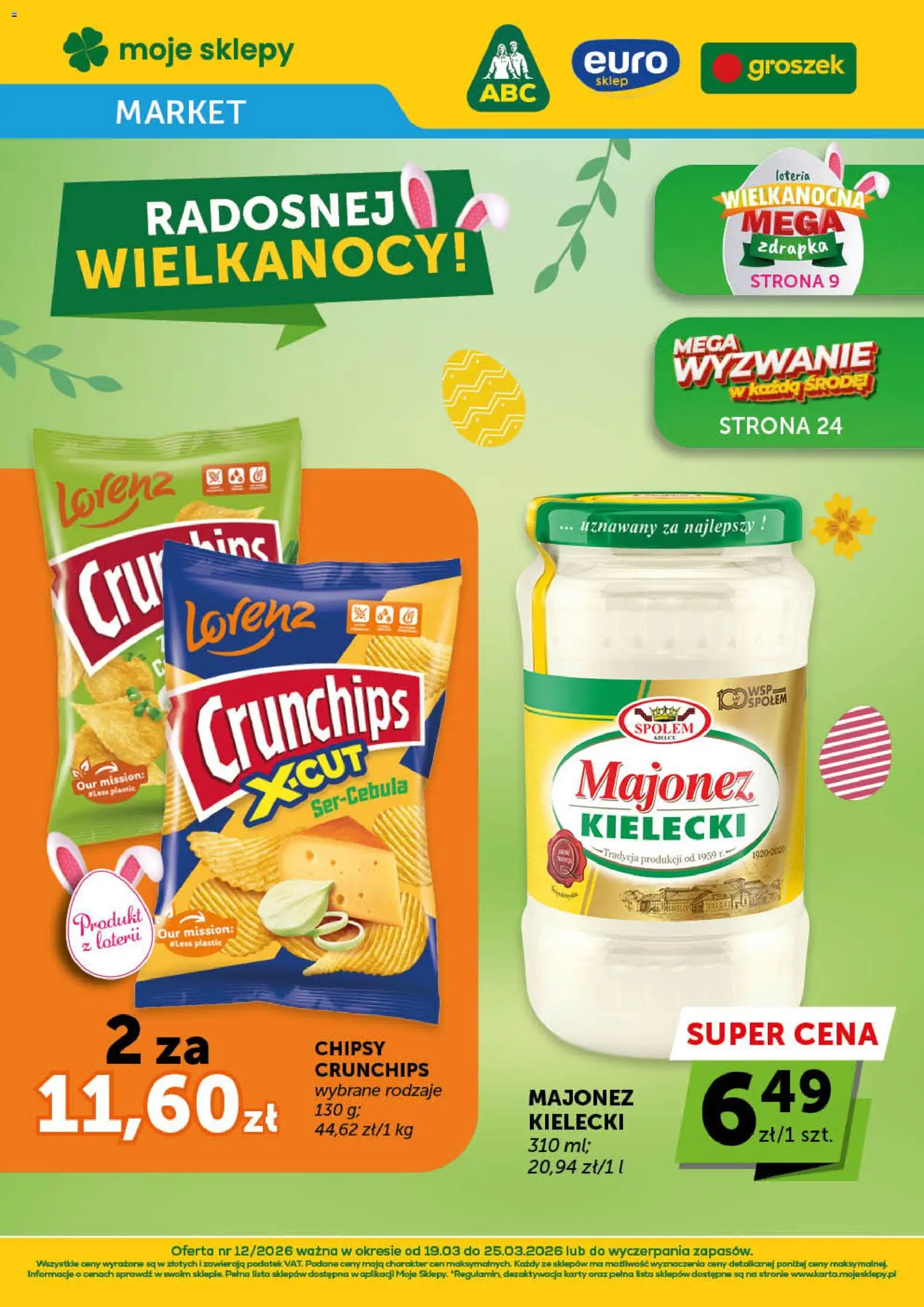 Pogląd gazetki "Euro Sklep gazetka - Market" ze sklepu Euro Sklep ważnej od 19.03.2026 - Groszek, Chipsy, Majonez