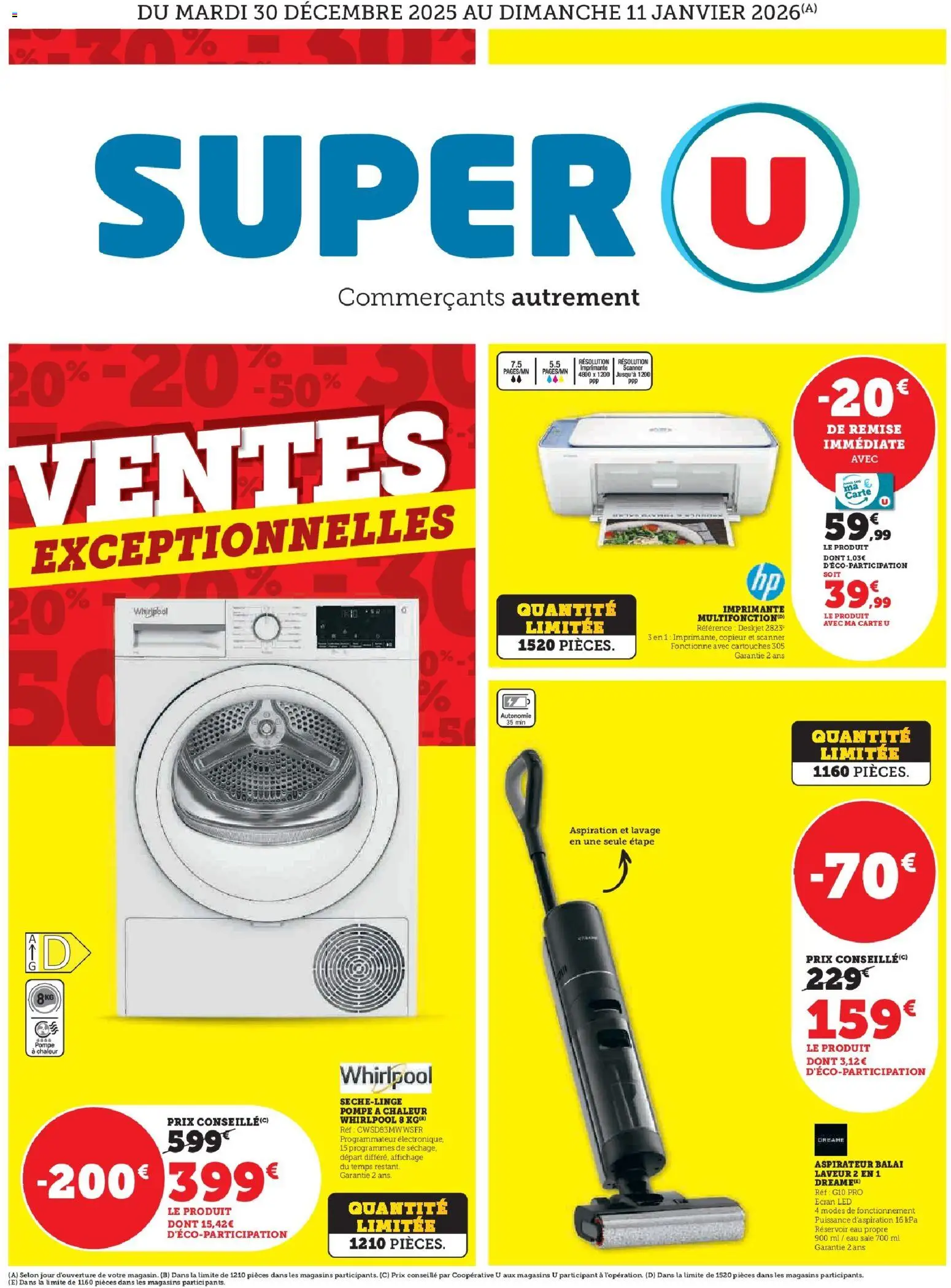 Prévisualisation de Ventes exceptionnelles ! du magasin Super U formulaire valide 30/12/2025