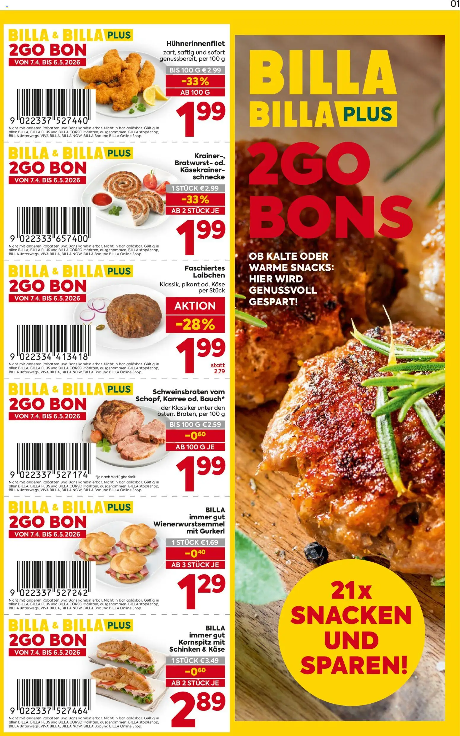 Vorschau der Angebote: Billa Billa 2Go Bons gültig ab 07.04.2026