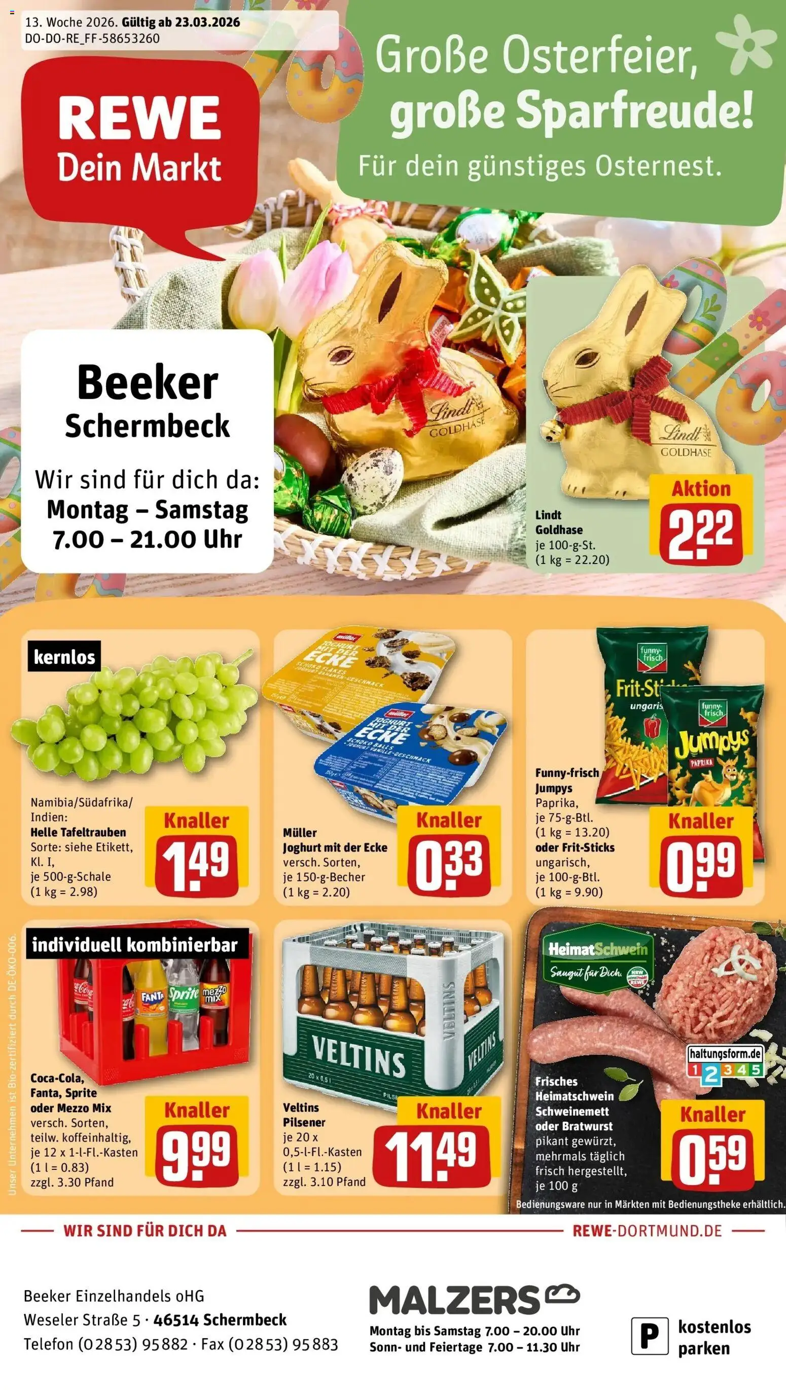 Vorschau von dem Prospekt des Geschäftes Rewe, gültig ab dem 23.03.2026