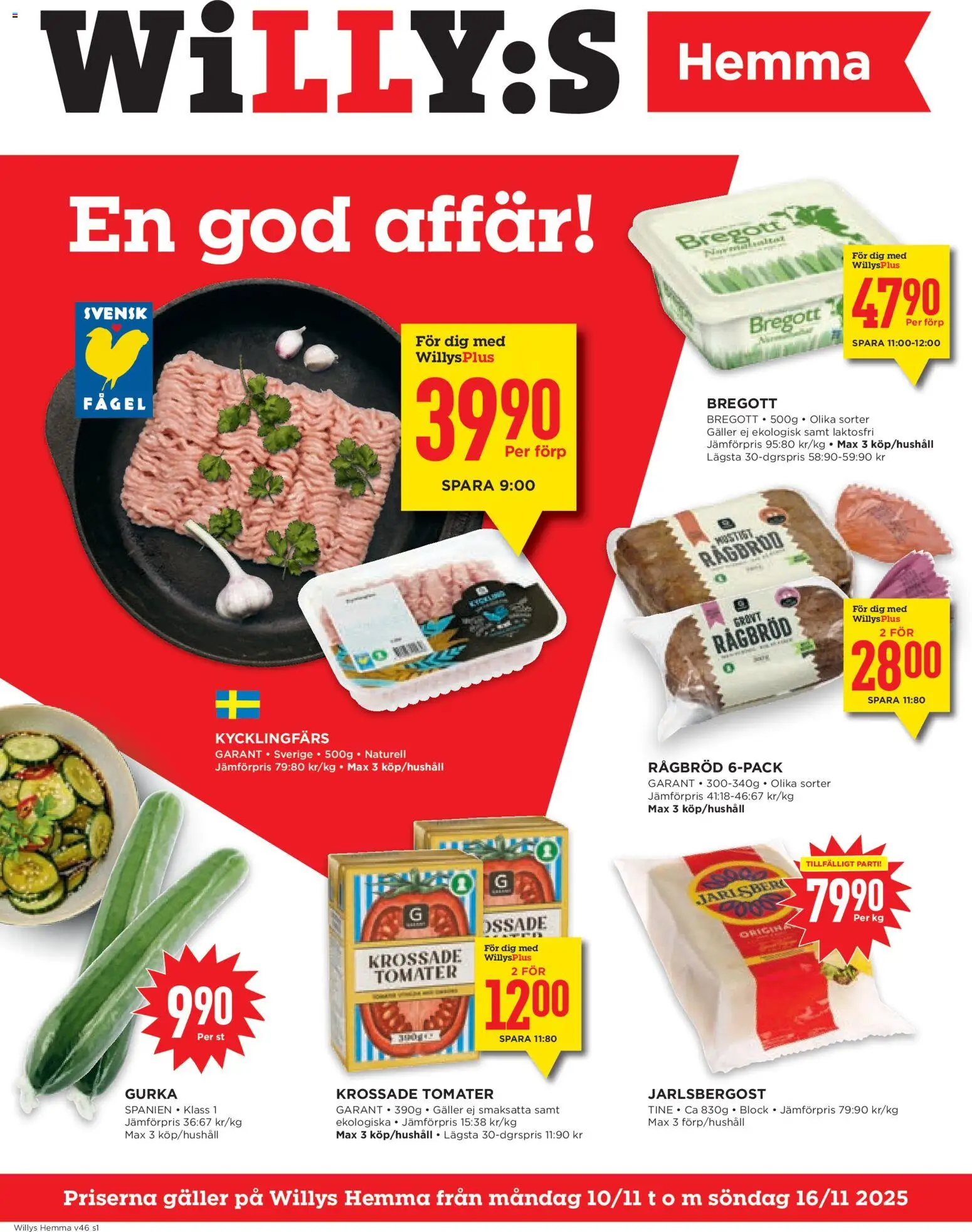 Förhandsgranska reklamblad Aktuella reklamblad Willys Hemma från butik Willys gäller från 10/11/2025