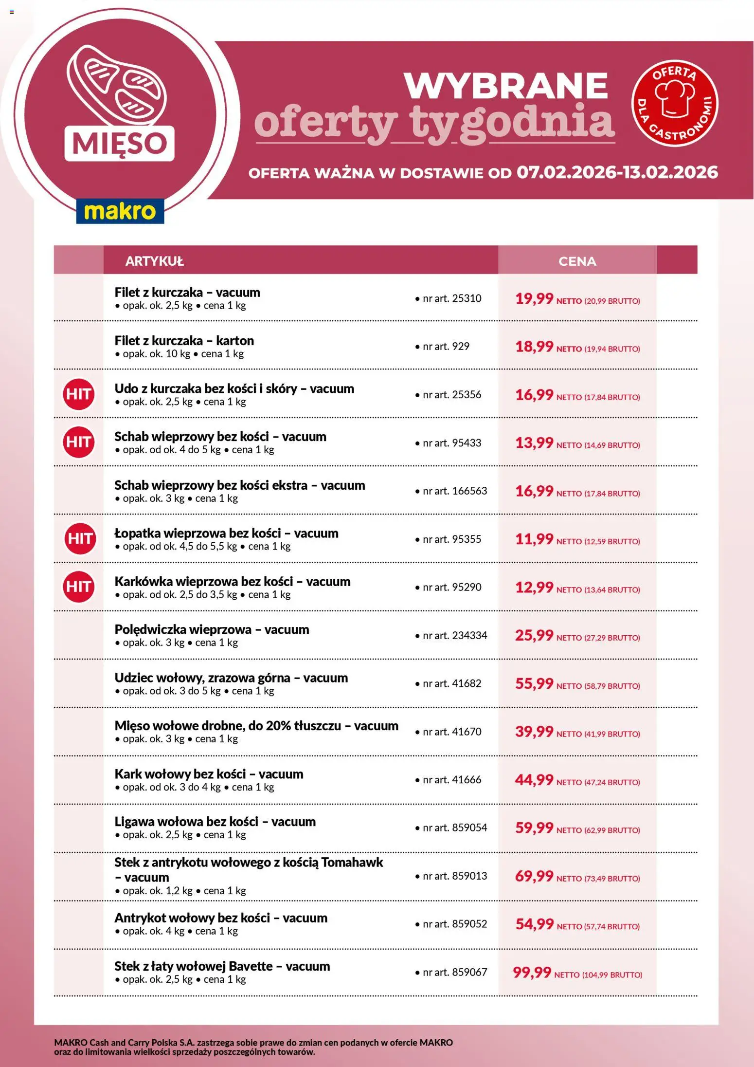 Pogląd gazetki "Wybrane oferty tygodnia w dostawie" ze sklepu Makro ważnej od 07.02.2026