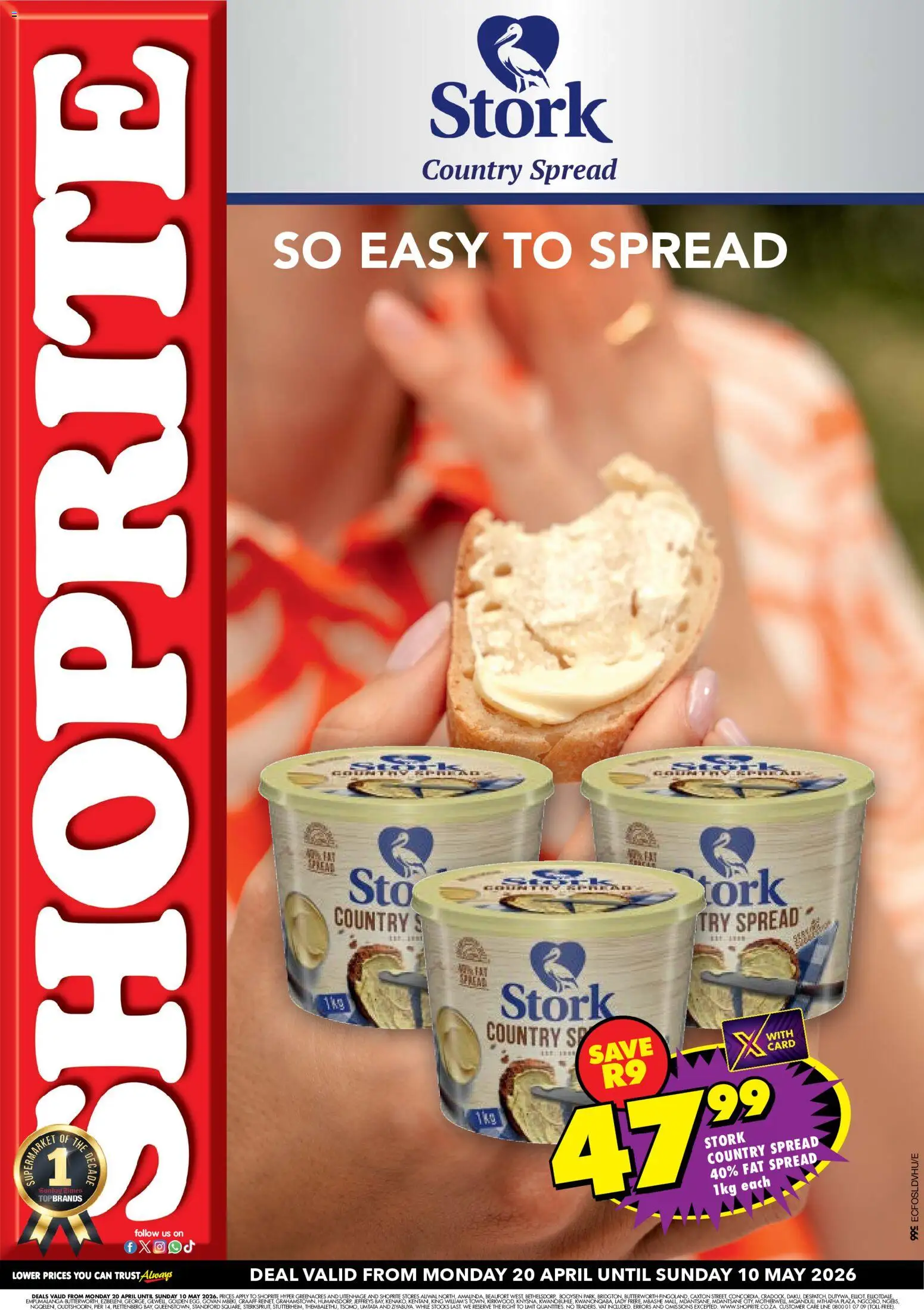 Preview of Shoprite flyer valid from 20/04/2026 - Spread, Fat spread