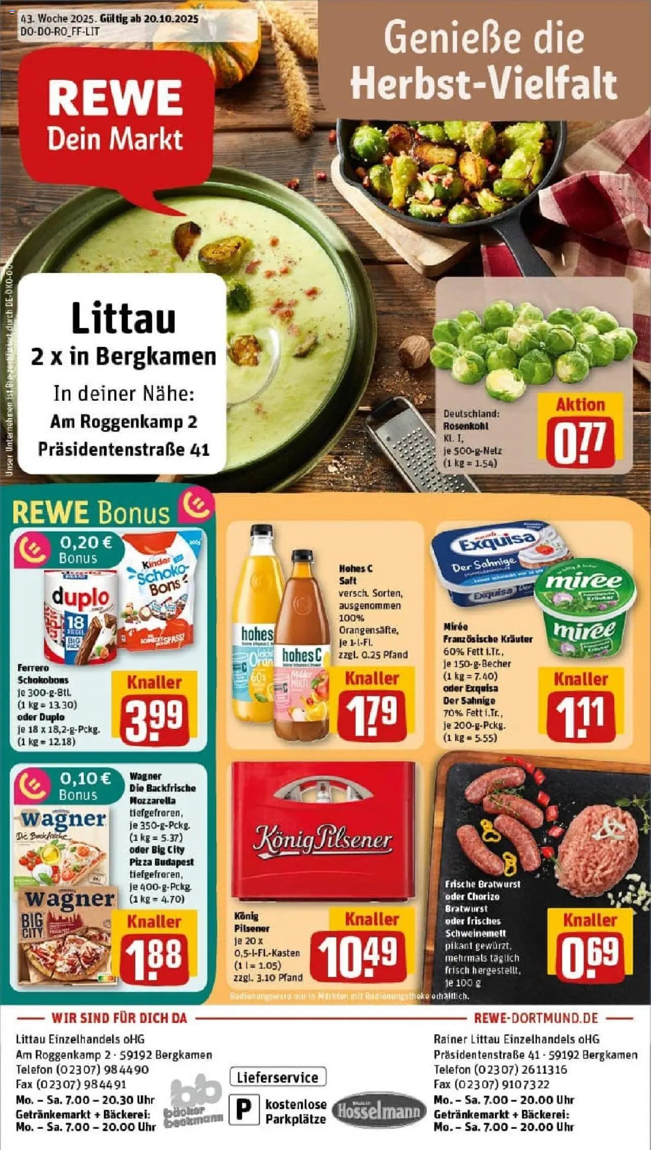 REWE Prospekt ab 19.10.2025 nächste Woche - Prospekt Bergkamen	