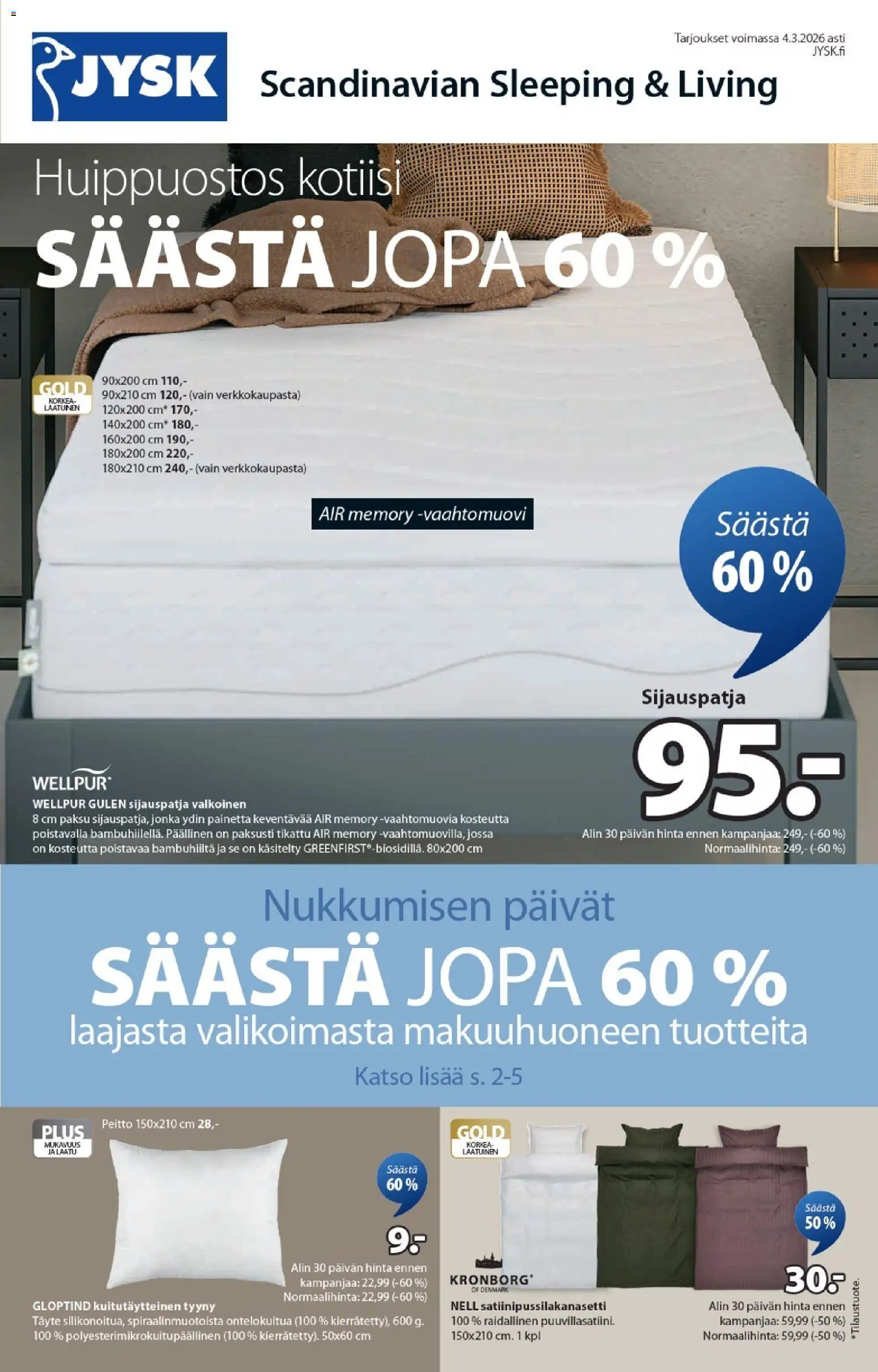 Kaupan JYSK Tarjoukset esikatselu, voimassa 19/02/2026