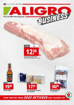 Vorschau des Merkblatts Aktionen Businesskunden - Schlieren, Gossau SG, Frauenfeld, Rapperswil-Jona, Sargans, Bern, Brüttisellen, Pratteln, Emmen, Spreitenbach vom Shop Aligro gültig von 13.10.2025 bis 18.10.2025