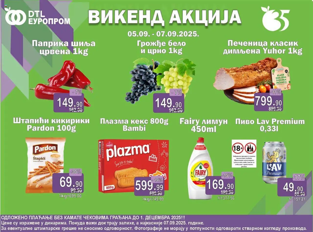 Europrom katalog važi od 05.09.2025 - stranica 1 - Sto, Pečenica, Plazma