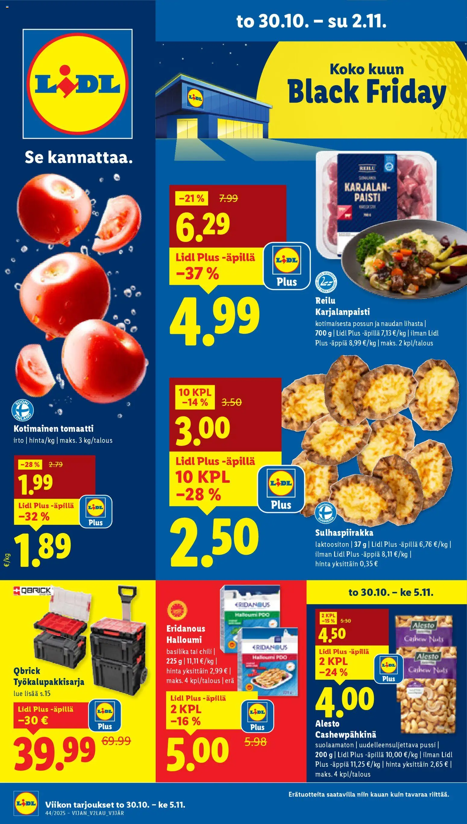 Kaupan Lidl Tarjoukset esikatselu, voimassa 30/10/2025