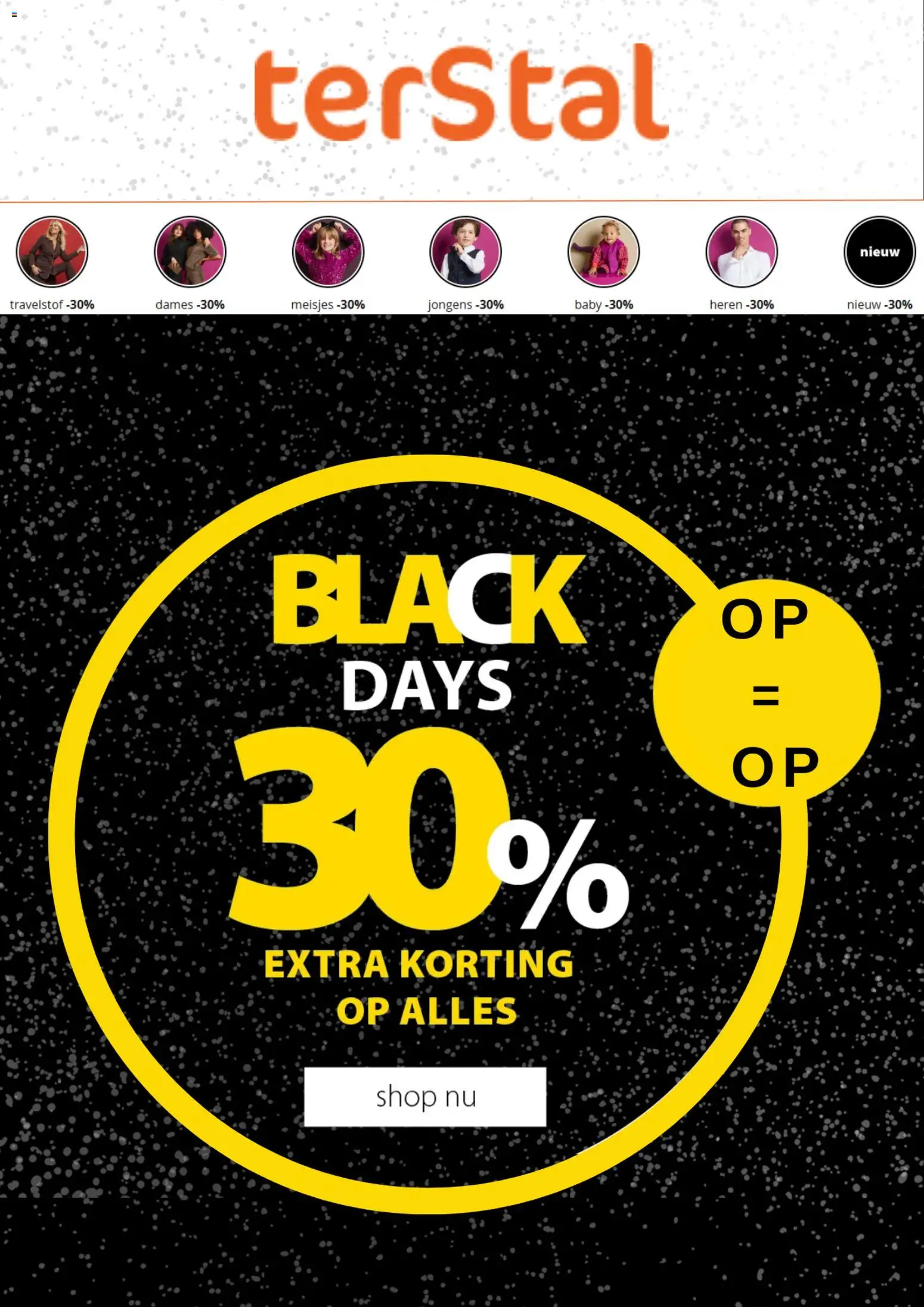 Voorbeeld van Black Friday van winkel terStal geldig vanaf 27-11-2025