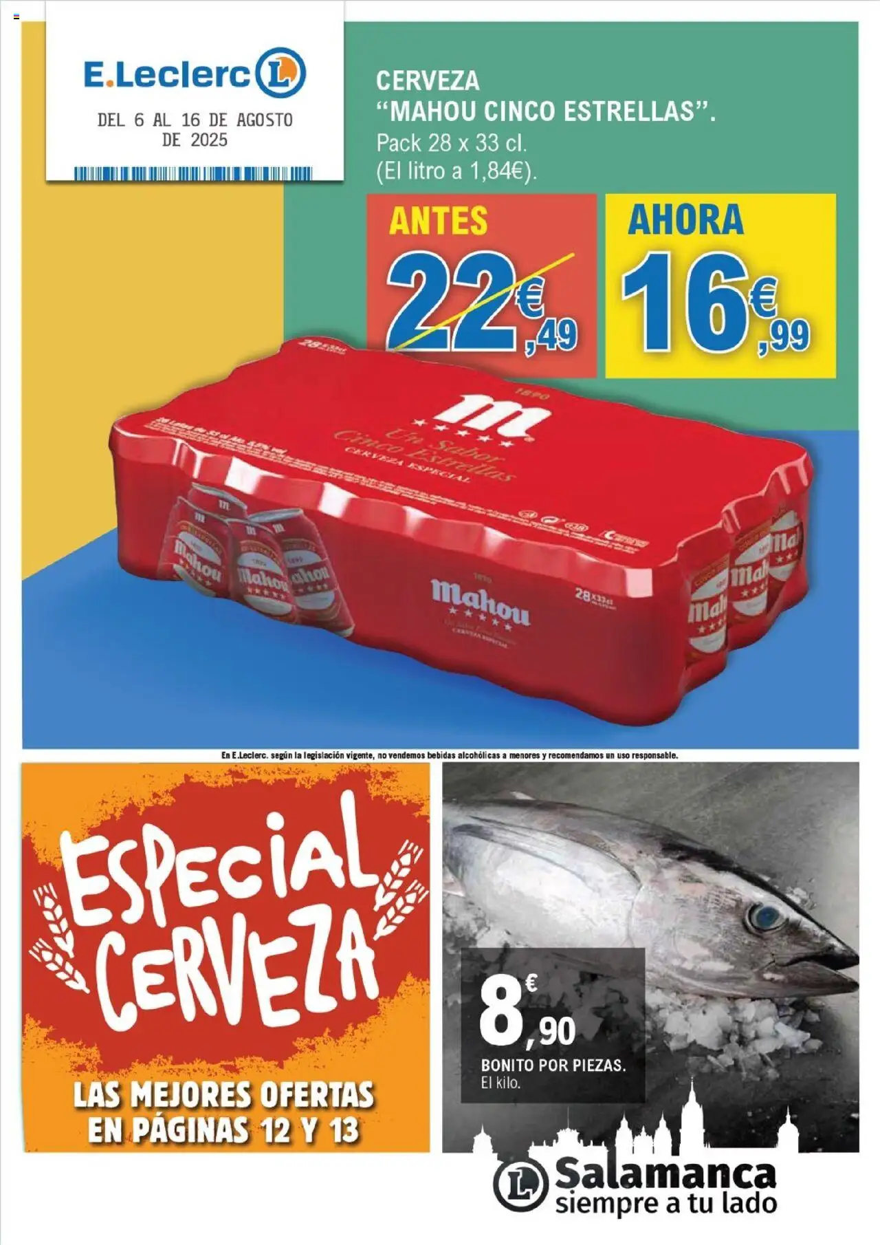 E.Leclerc Folleto > 06/08 - 16/08/2025 > Ofertas - Cerveza, Bebidas