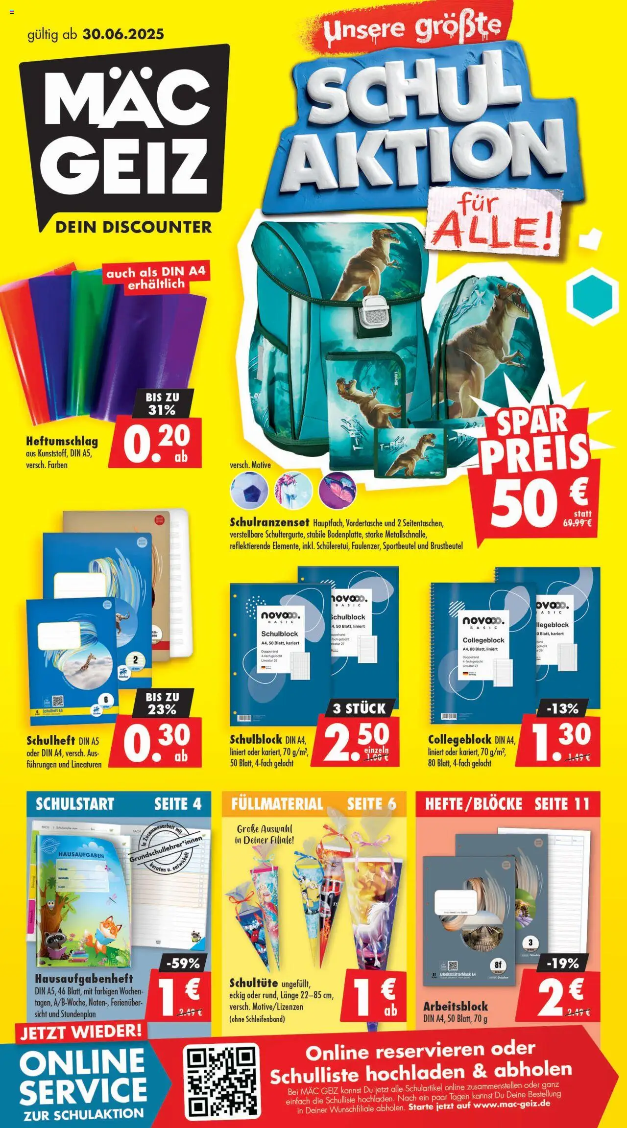 Mäc Geiz Schulaktion (vom 30.06.2025 - 06.07.2025)