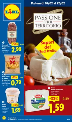 Anteprima dell'opuscolo Volantino Sapori del Sud Italia dal negozio Lidl valido da 16/02/2026