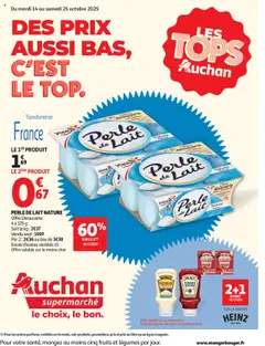 Voorbeeld van Des prix aussi bas, c'est le top dans votre super van winkel Auchan geldig vanaf 14/10/2025