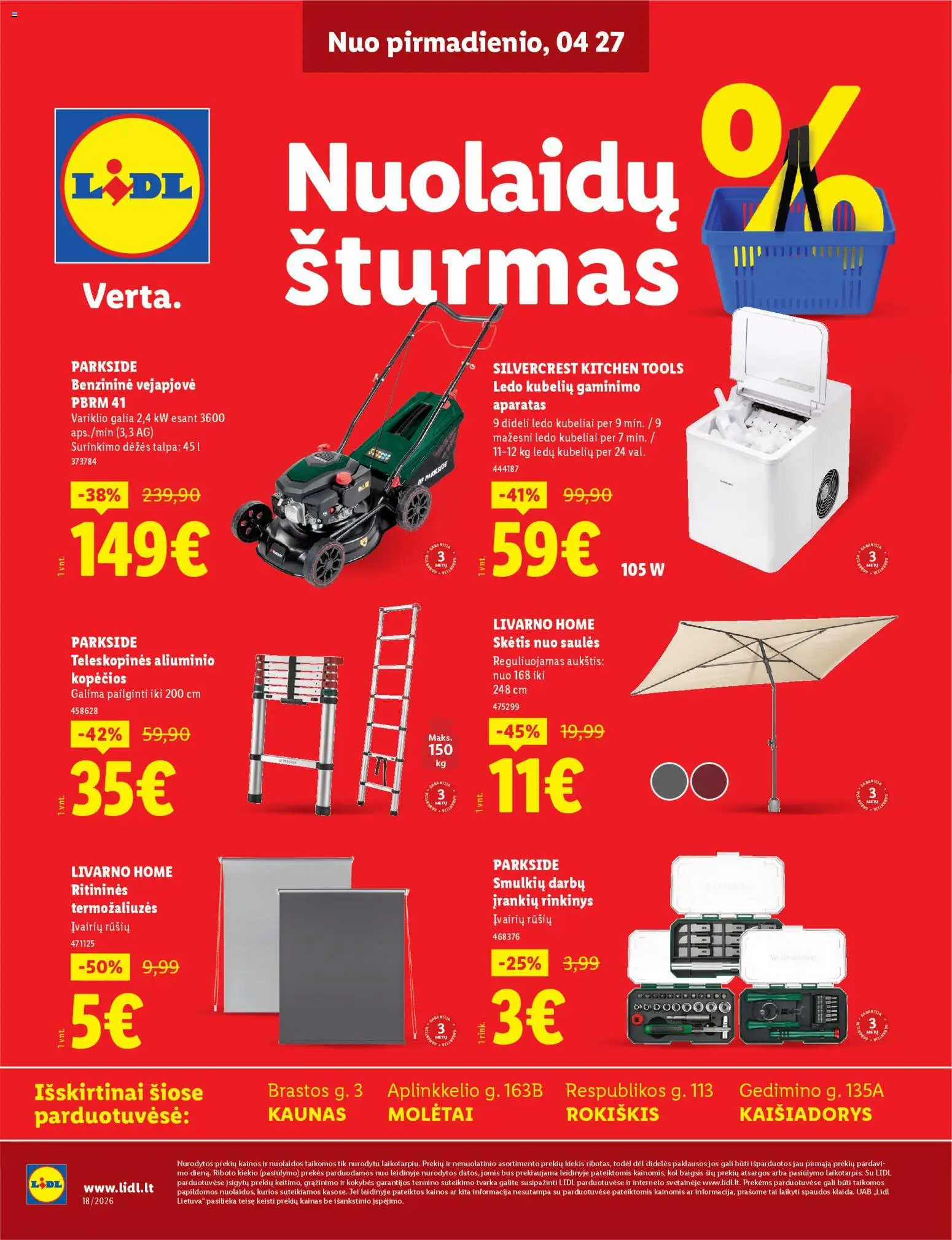 LIDL parduotuvės leidinio LIDL leidinys - Nuolaidų šturmas galiojančio nuo 2026.04.27 peržiūra - Skėtis