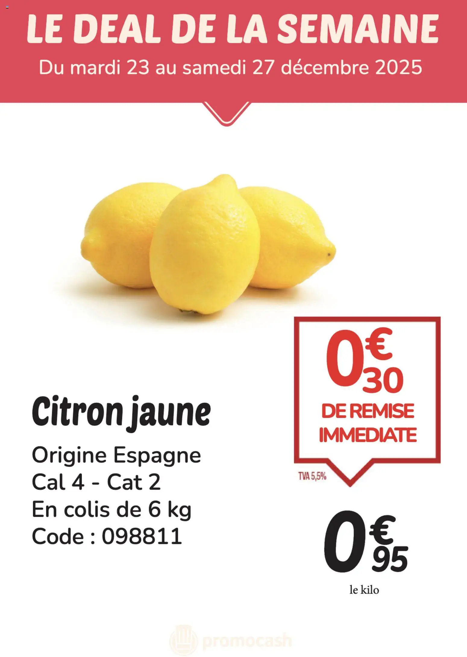 Prévisualisation de PROMO citron du magasin Promocash formulaire valide 23/12/2025