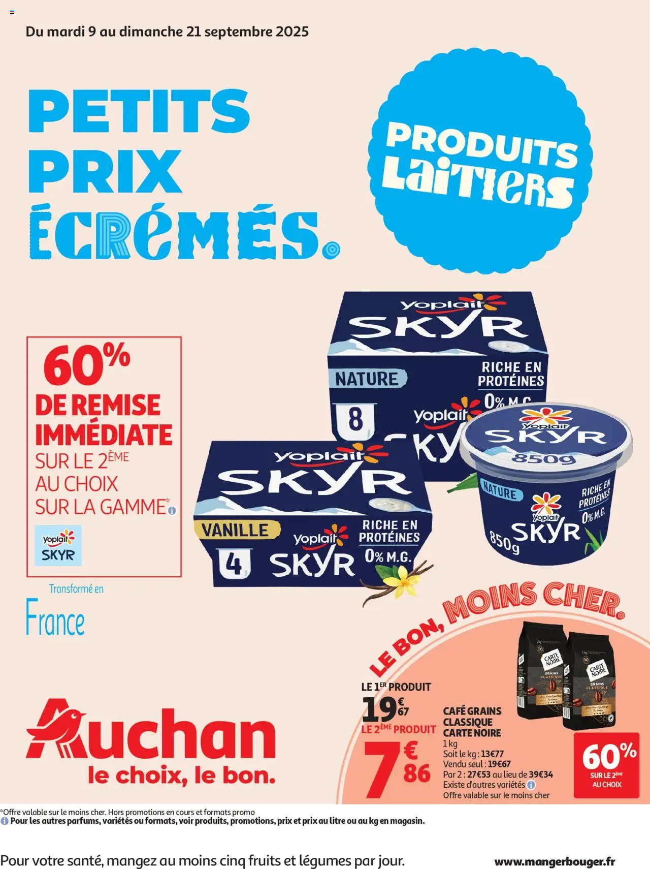 Auchan shop Petits prix écrémés geldig vanaf 09/09/2025 - Paginanummer 1