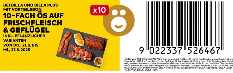 Vorschau der Angebote: Billa 10-fach Ös gültig ab 21.08.2025