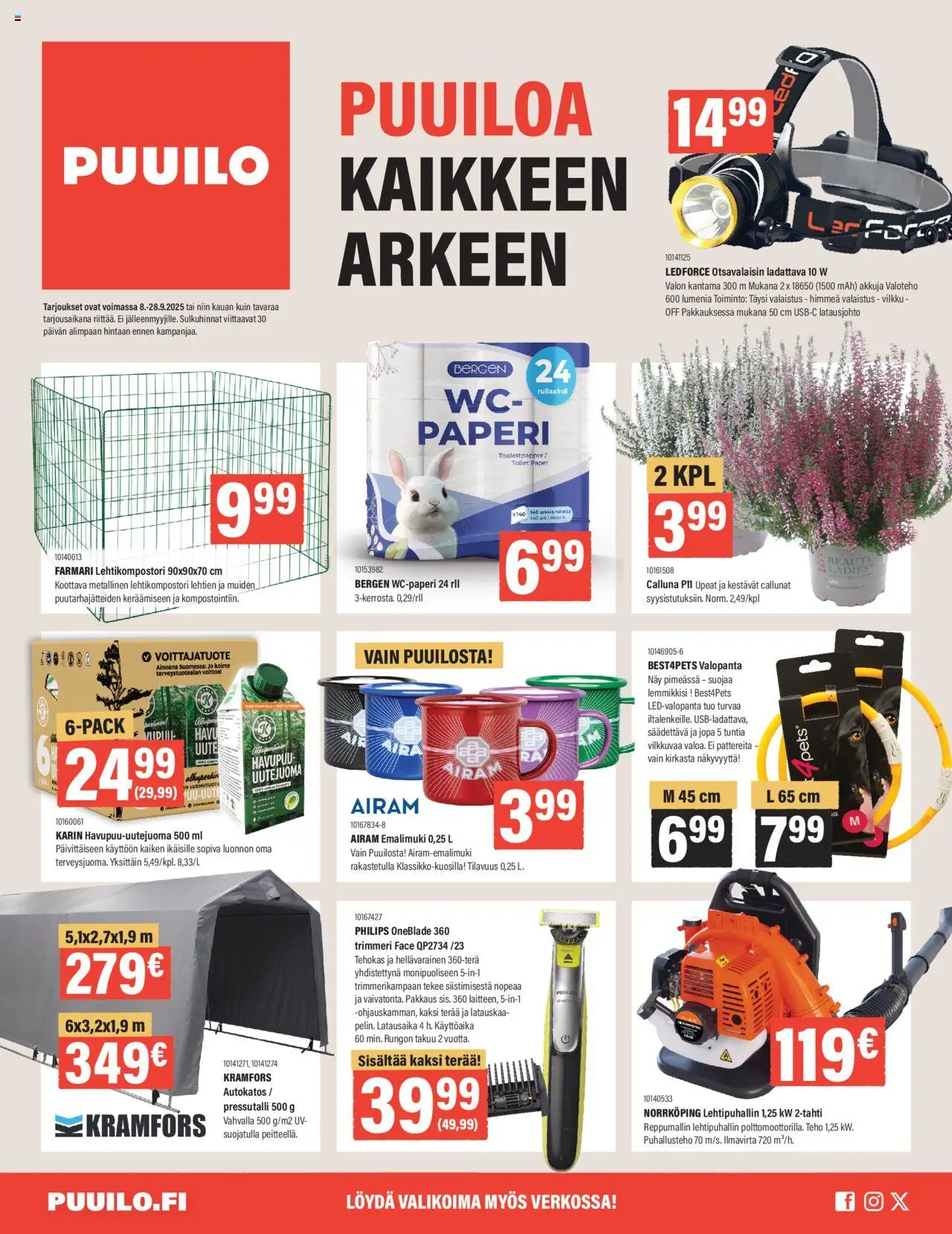 Puuilo-kaupan Tarjoukset voimassa 08/09/2025 - Sivulla 1