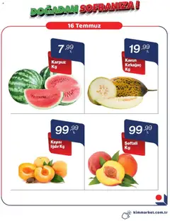 Kim Market Sebze ve meyve 16.07.2025 - Broşürünün önizlemesi