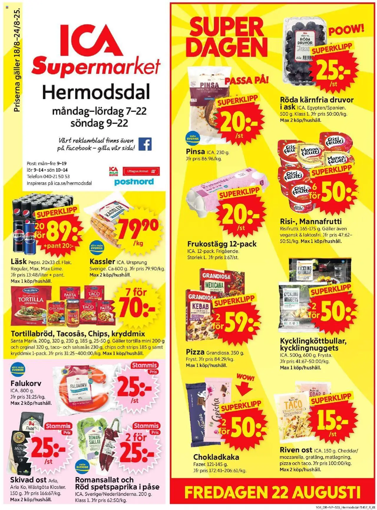 Malmö är giltig 18/08 2025 > Veckans Erbjudanden gäller från 18/08/2025 till 24/08/2025 sidnummer 1