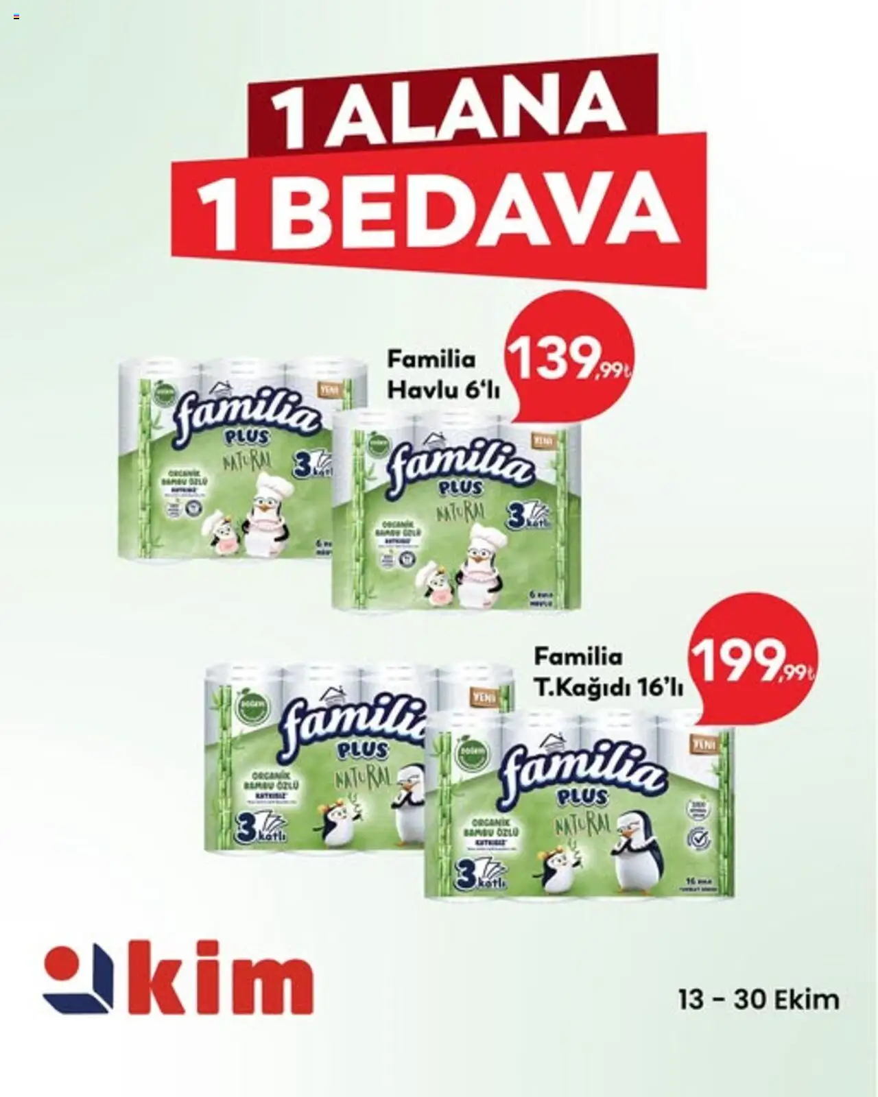 Kim Market 1 Alana 1 Bedava (13 Ekim 2025) > Broşür, Indirim - Sayfa numarası 1