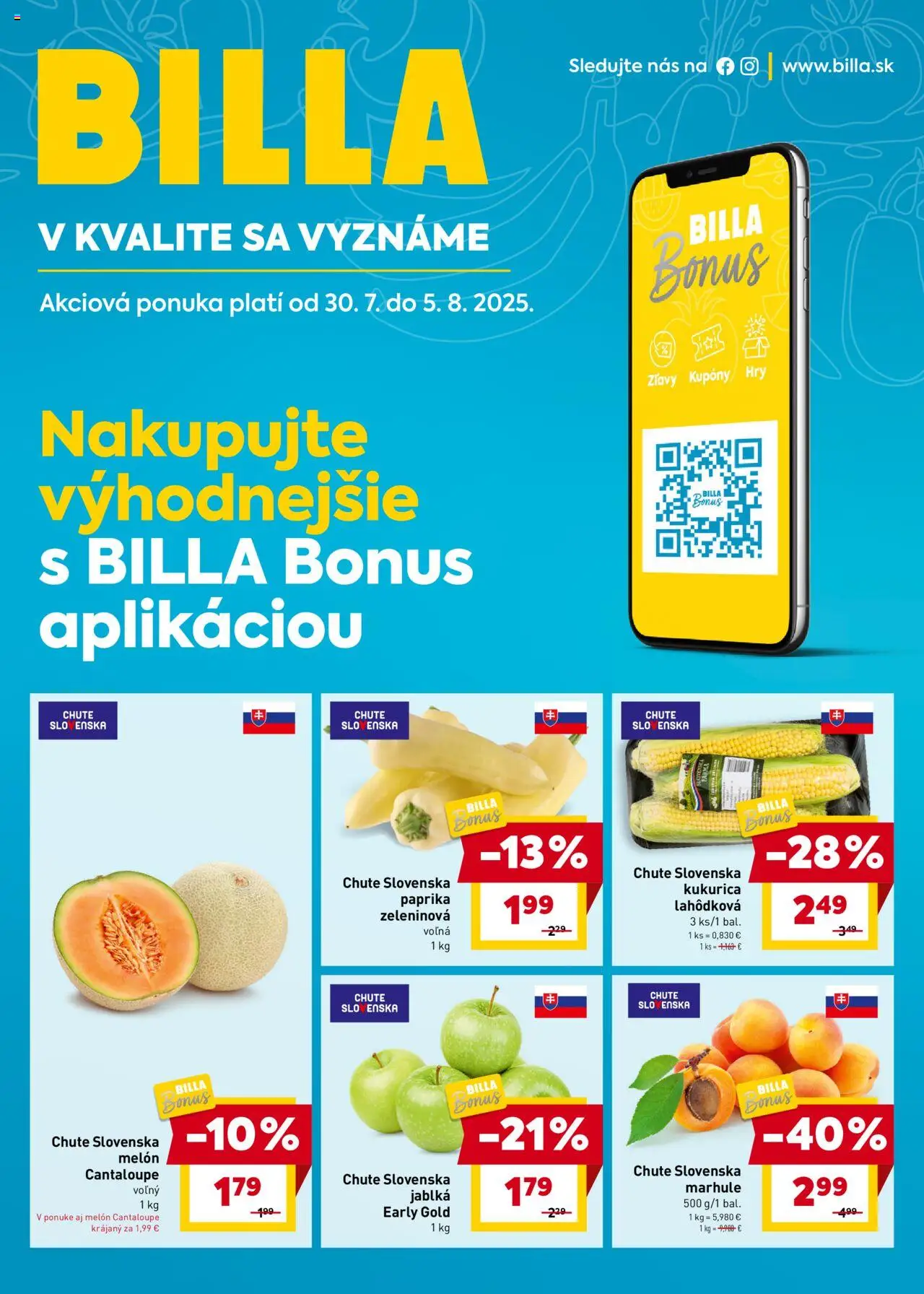 Billa leták od 30.07.2025 > Bonus online