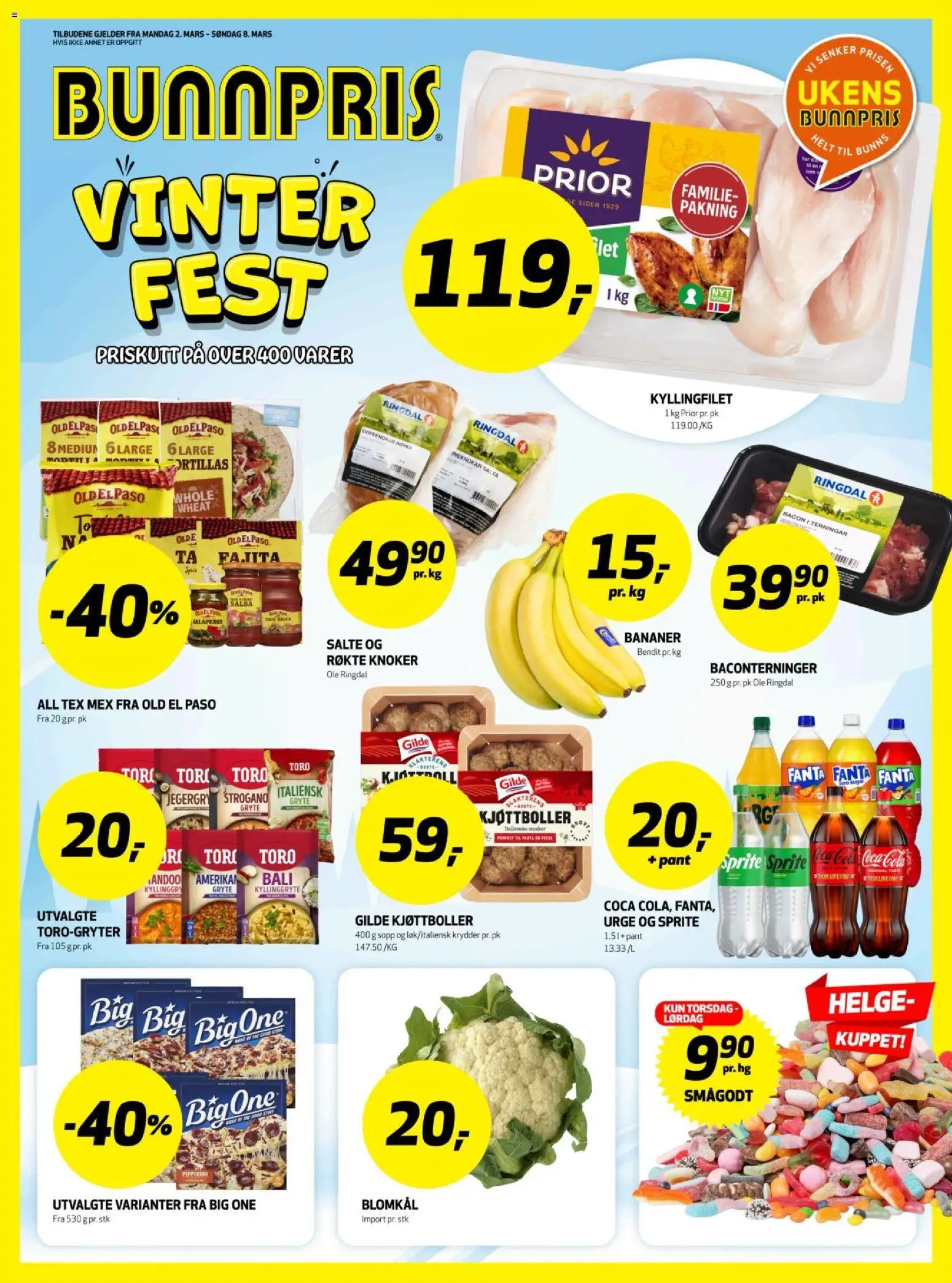 Forhåndsvis Bunnpris Kristiansund kundeavis fra butikk Bunnpris gyldig fra 02/03/2026