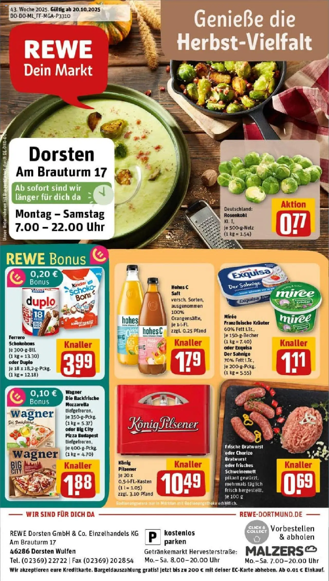 REWE Prospekt ab 19.10.2025 nächste Woche - Prospekt Dorsten	