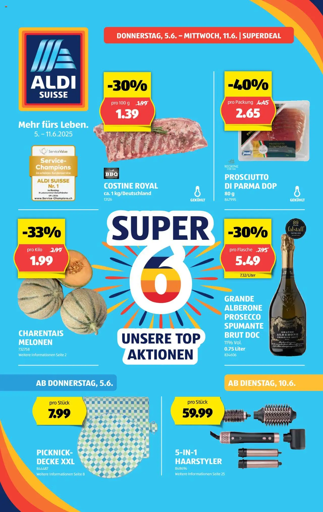Aldi Aktionen ab 05.06.2025 - Seitennummer 1 - Decke, Prosecco, Top