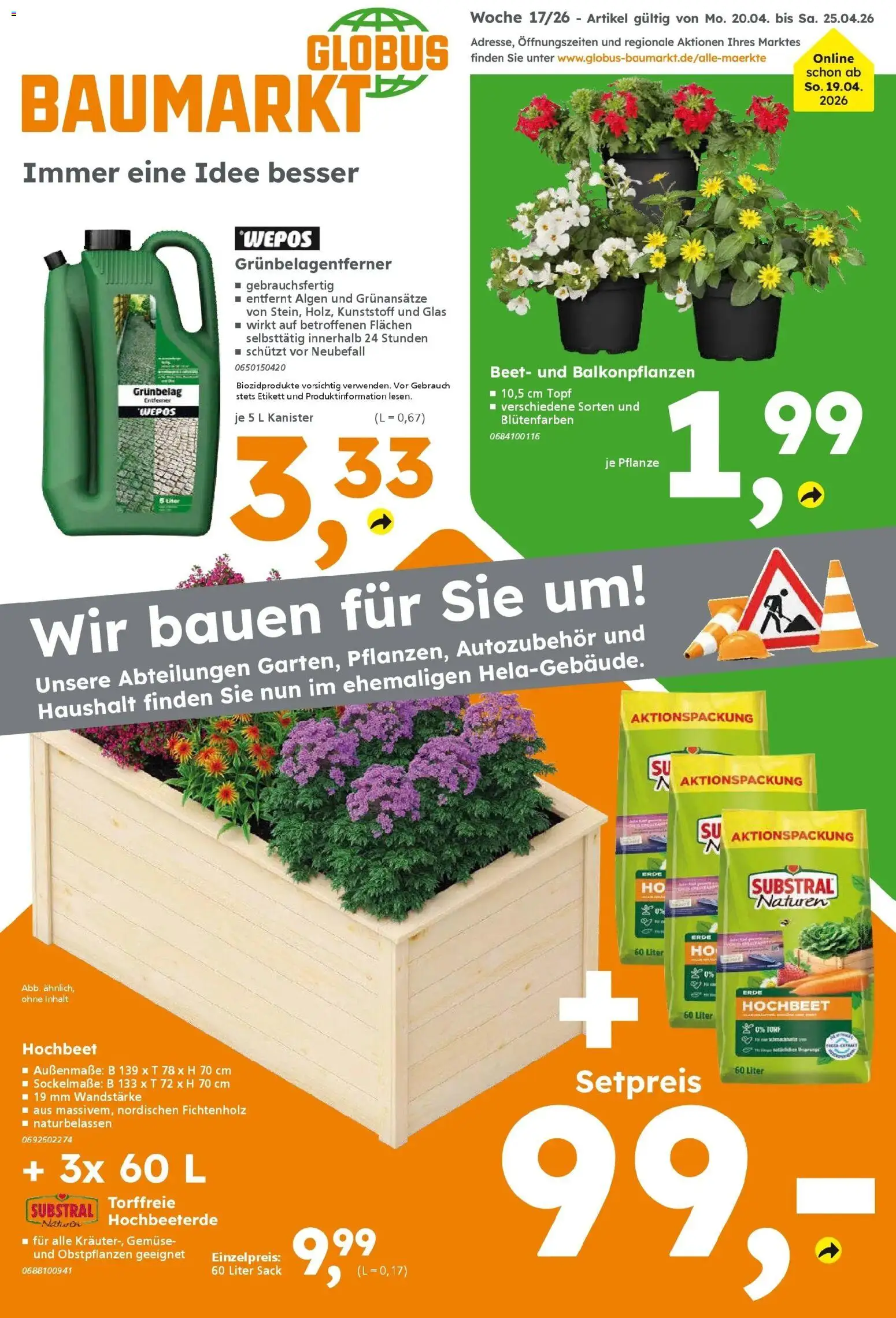 Vorschau von dem Prospekt des Geschäftes Globus Baumarkt, gültig ab dem 20.04.2026