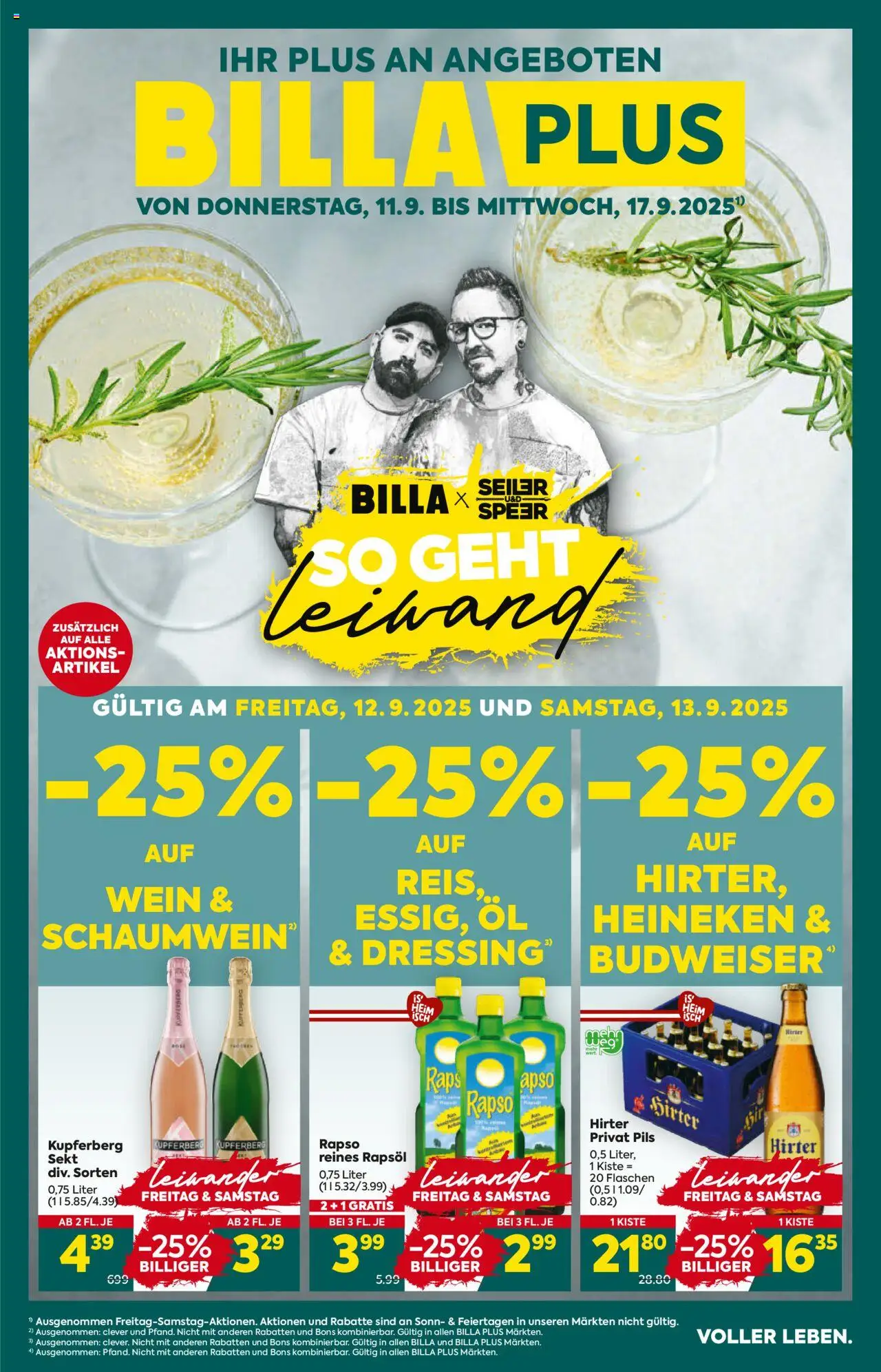  BILLA PLUS Flugblatt 11.09.2025 - Angebote aktuell, prospekt - Seite 1