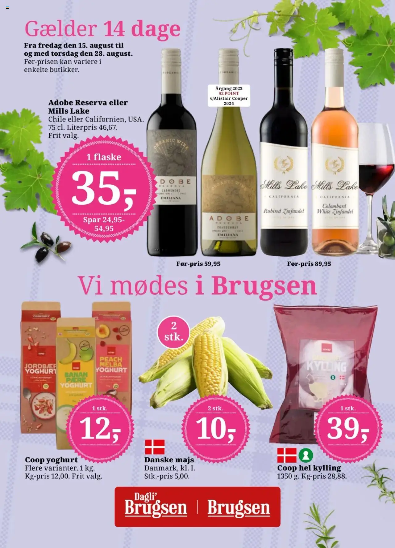 Dagli'Brugsen tilbudsavis gyldig fra 15/08/2025 - side 1 - Jordbær, Yoghurt, Majs