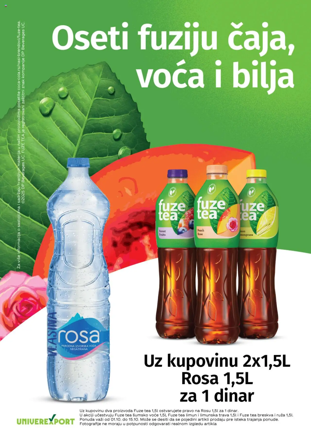 Univerexport katalog važi od 01.10.2025 - stranica 1 - Voda, Limun, Breskva, Voće, Izvorska voda, Šumsko voće