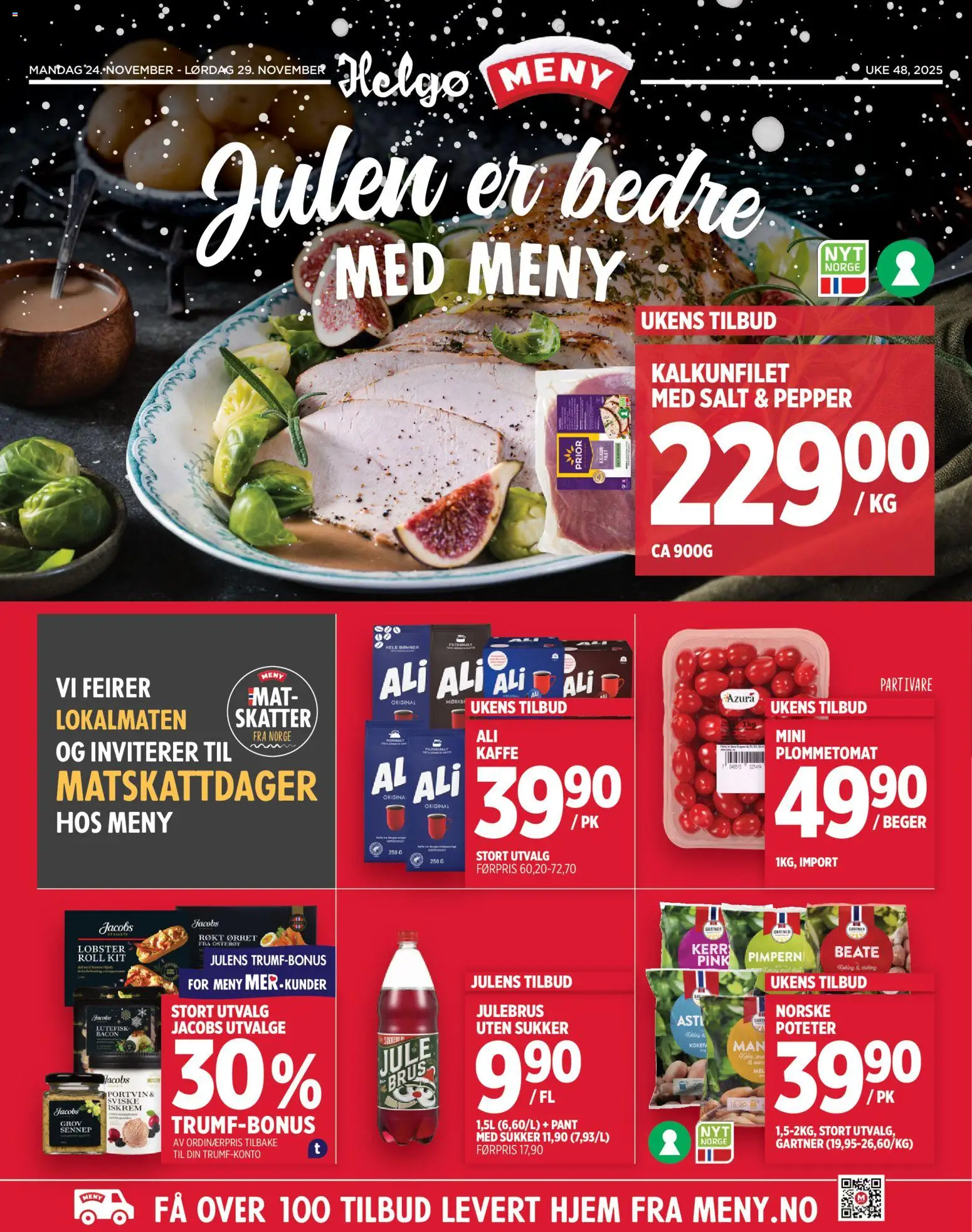 Forhåndsvis Kundeavis Helgø fra butikk Meny gyldig fra 24/11/2025