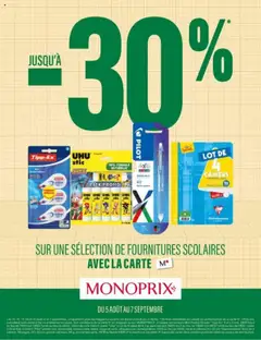 Prévisualisation de Catalogue guide de rentrée du magasin Monoprix formulaire valide 05/08/2025