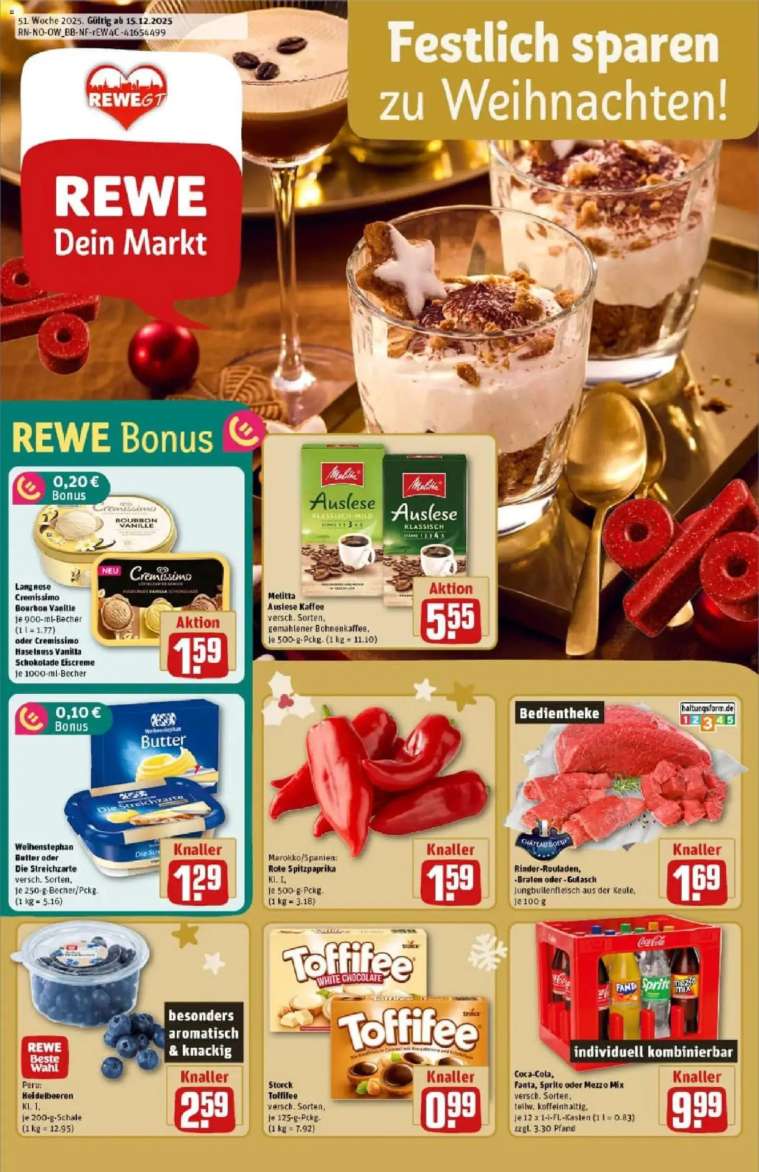 Vorschau von dem Prospekt des Geschäftes Rewe, gültig ab dem 15.12.2025