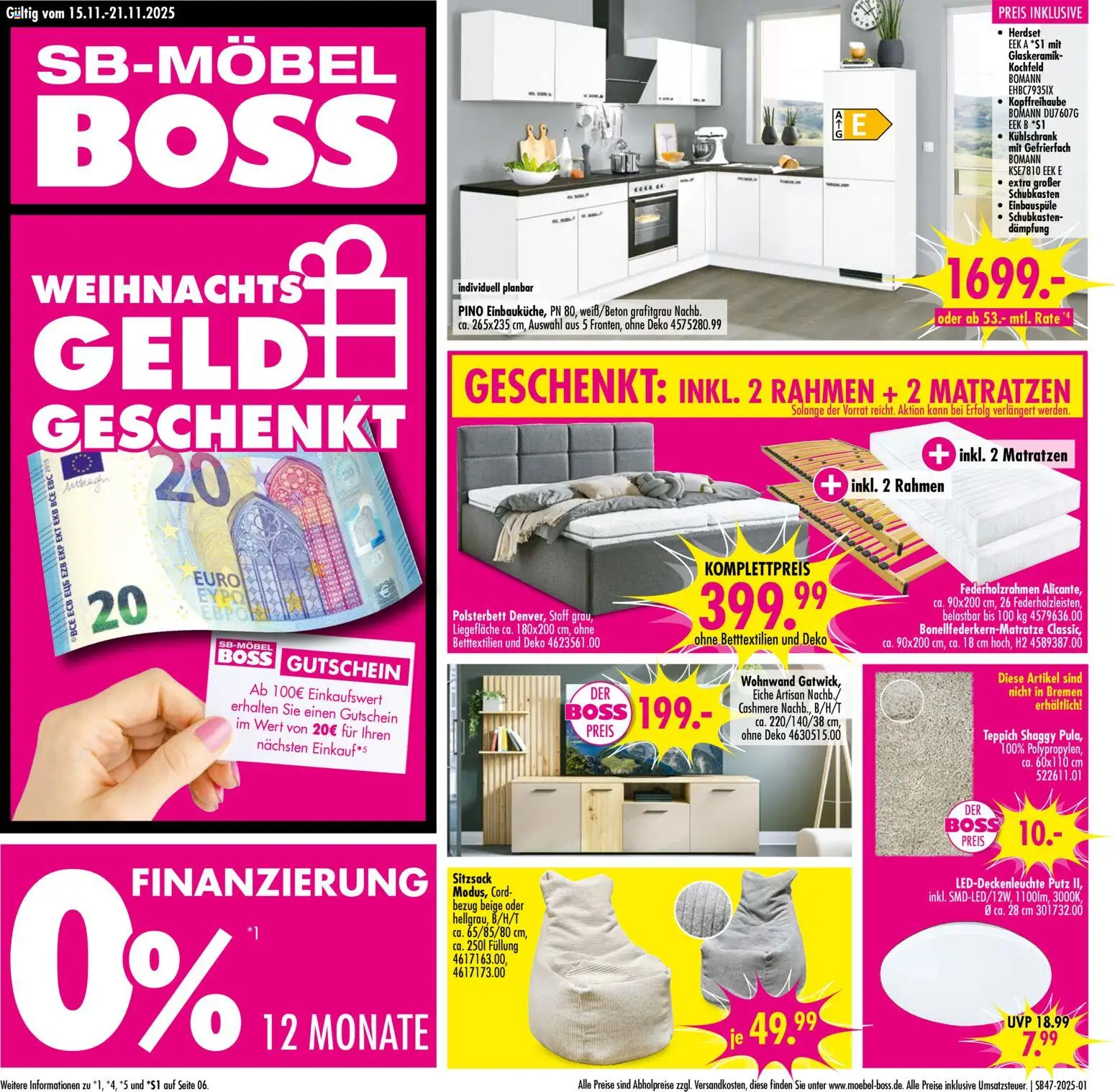 Vorschau von dem Prospekt des Geschäftes SB Möbel Boss, gültig ab dem 15.11.2025