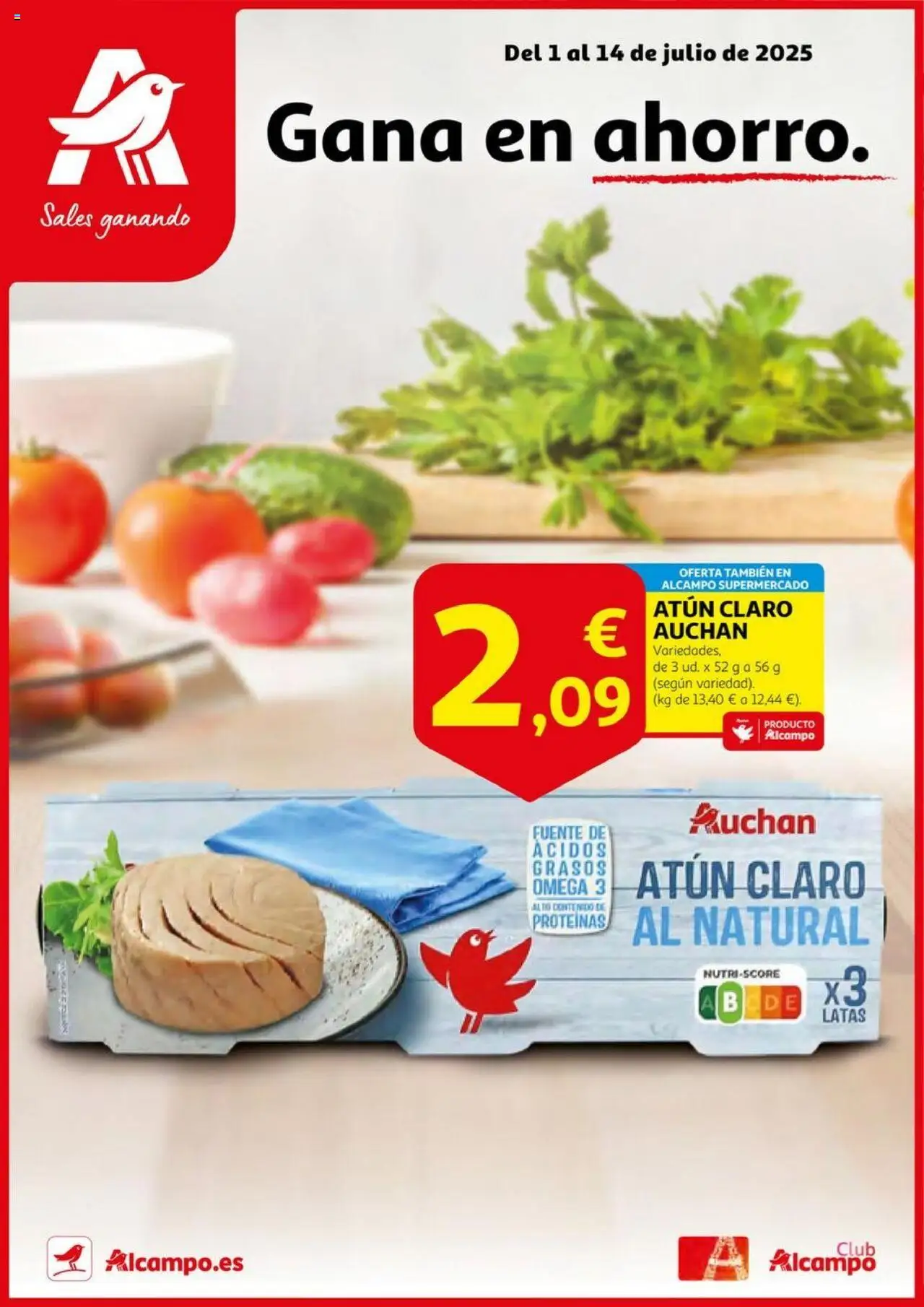 Alcampo folleto 01/07/2025 - 14/07/2025 > HG Unificado Madrid - Omega 3, Omega, Atún, Atún claro