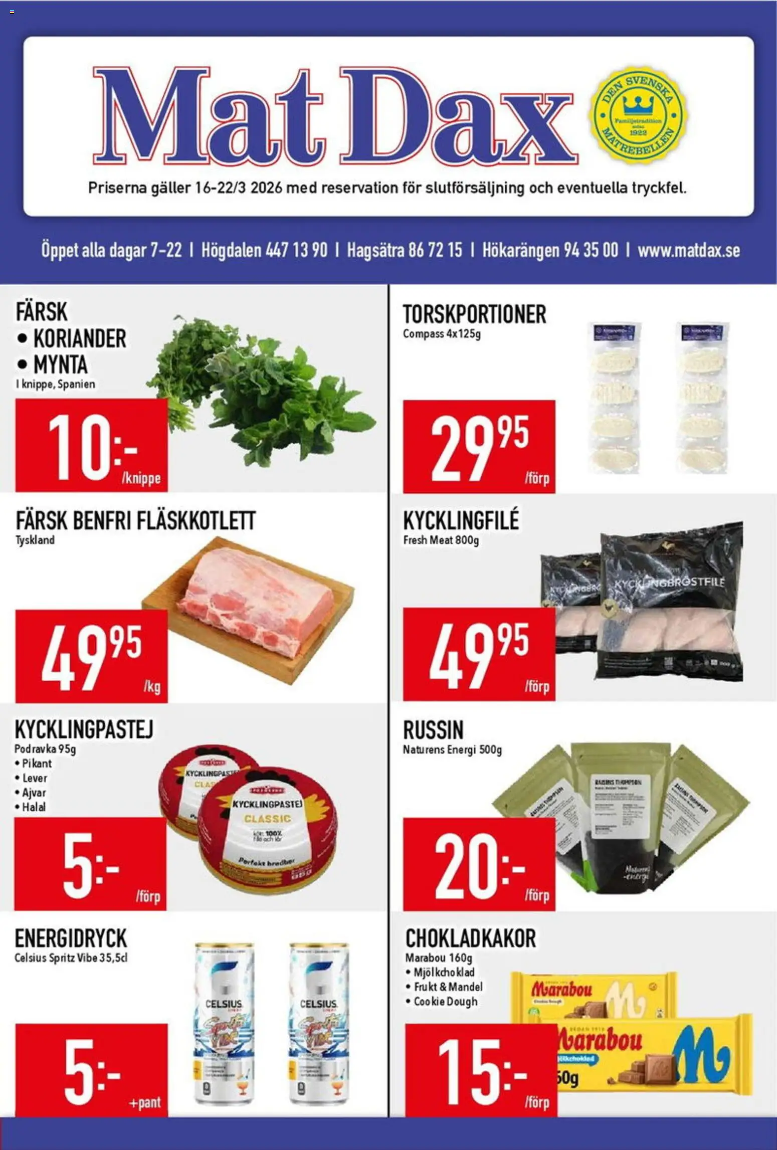 Förhandsgranska reklamblad Matdax erbjudanden från butik Matdax gäller från 16/03/2026