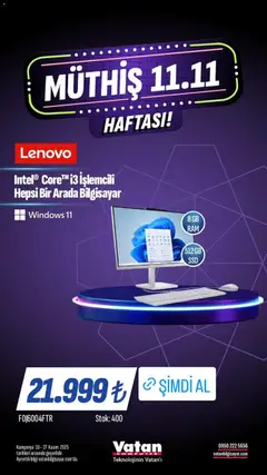 Vatan Bilgisayar Black Friday 10.11.2025 - Broşürünün önizlemesi | Strana: 7