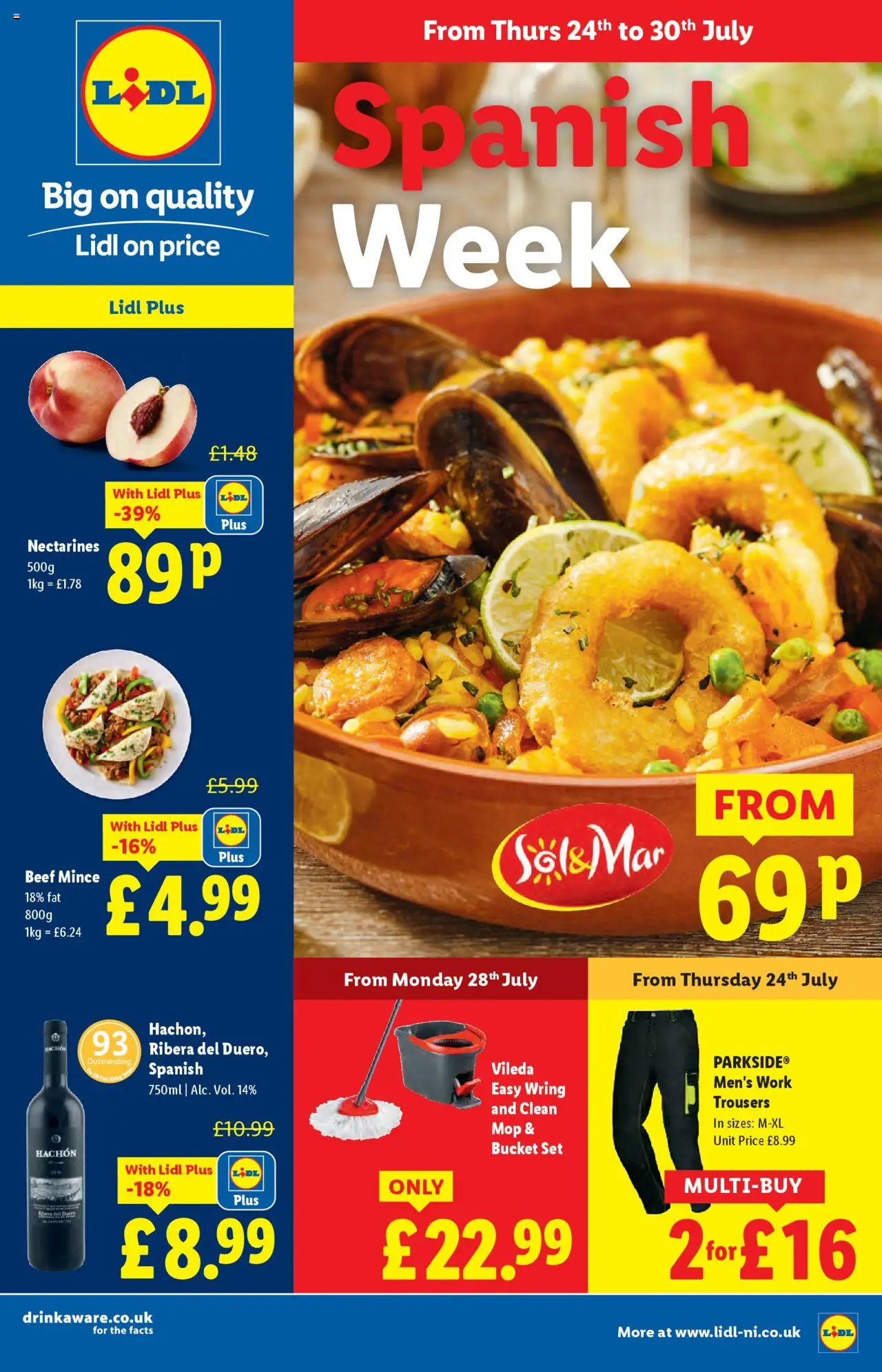 Lidl shop Spanish week valid from 24/07/2025 - Page number 1 - Mop, Beef, Nectarines