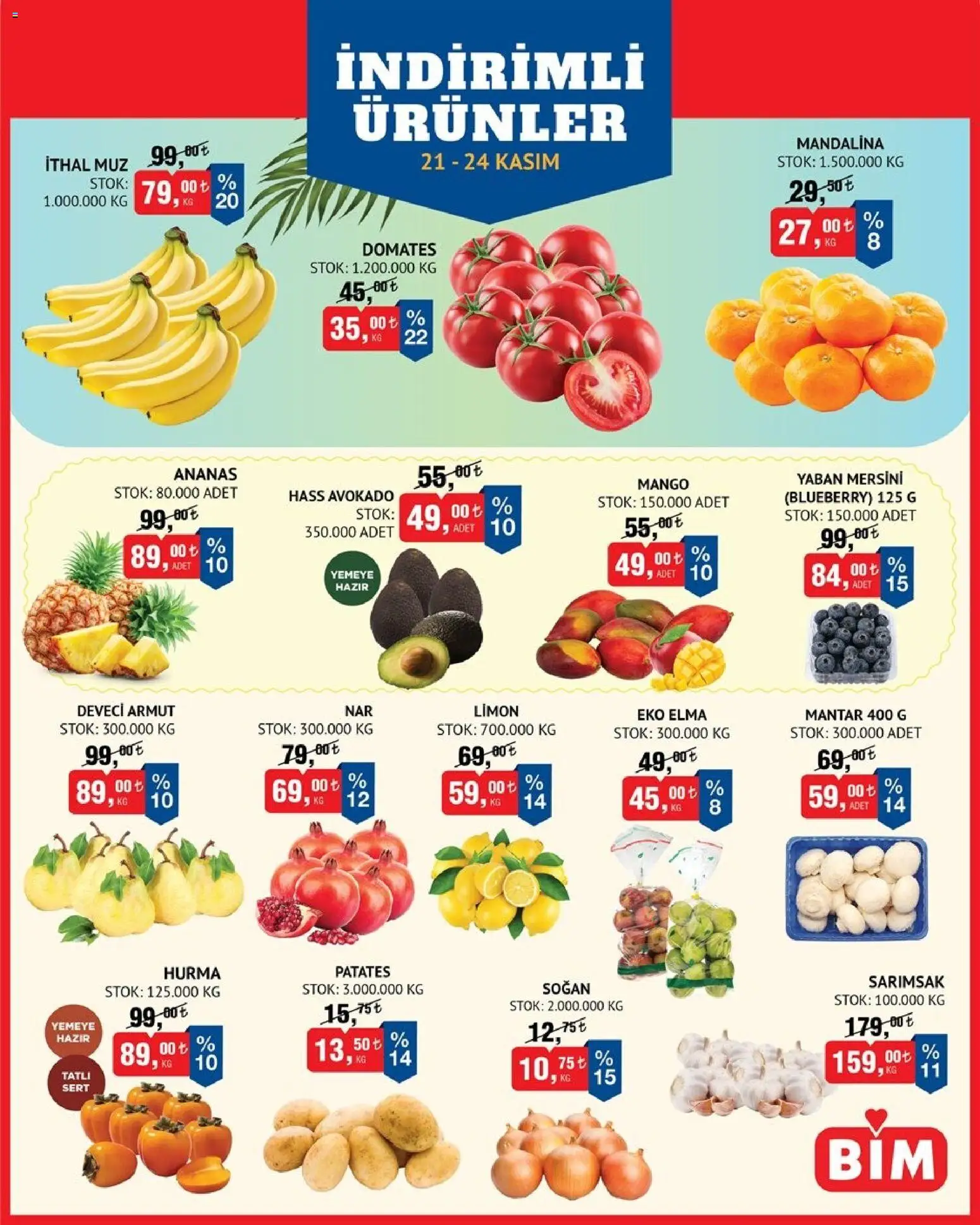 BİM Meyve Sebze 21.11.2025 - Broşürünün önizlemesi