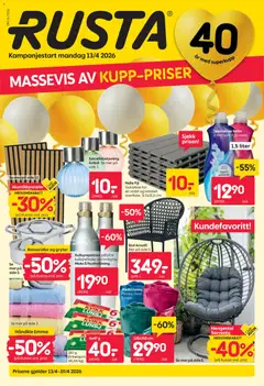 Forhåndsvis Rusta kundeavis fra butikk Rusta gyldig fra 13/04/2026