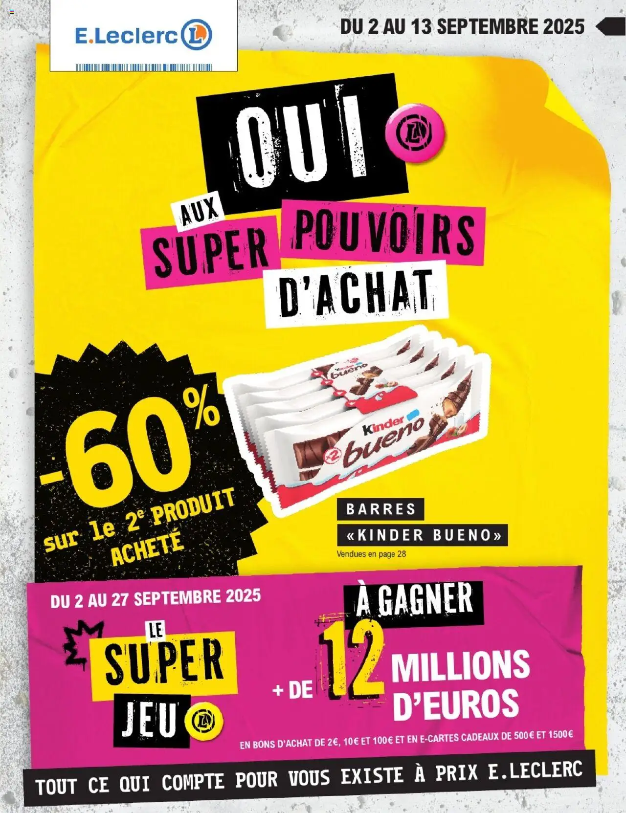 Catalogue Super Pouvoirs d'Achat de la boutique E.Leclerc valable du 02/09/2025 - Page numéro 1