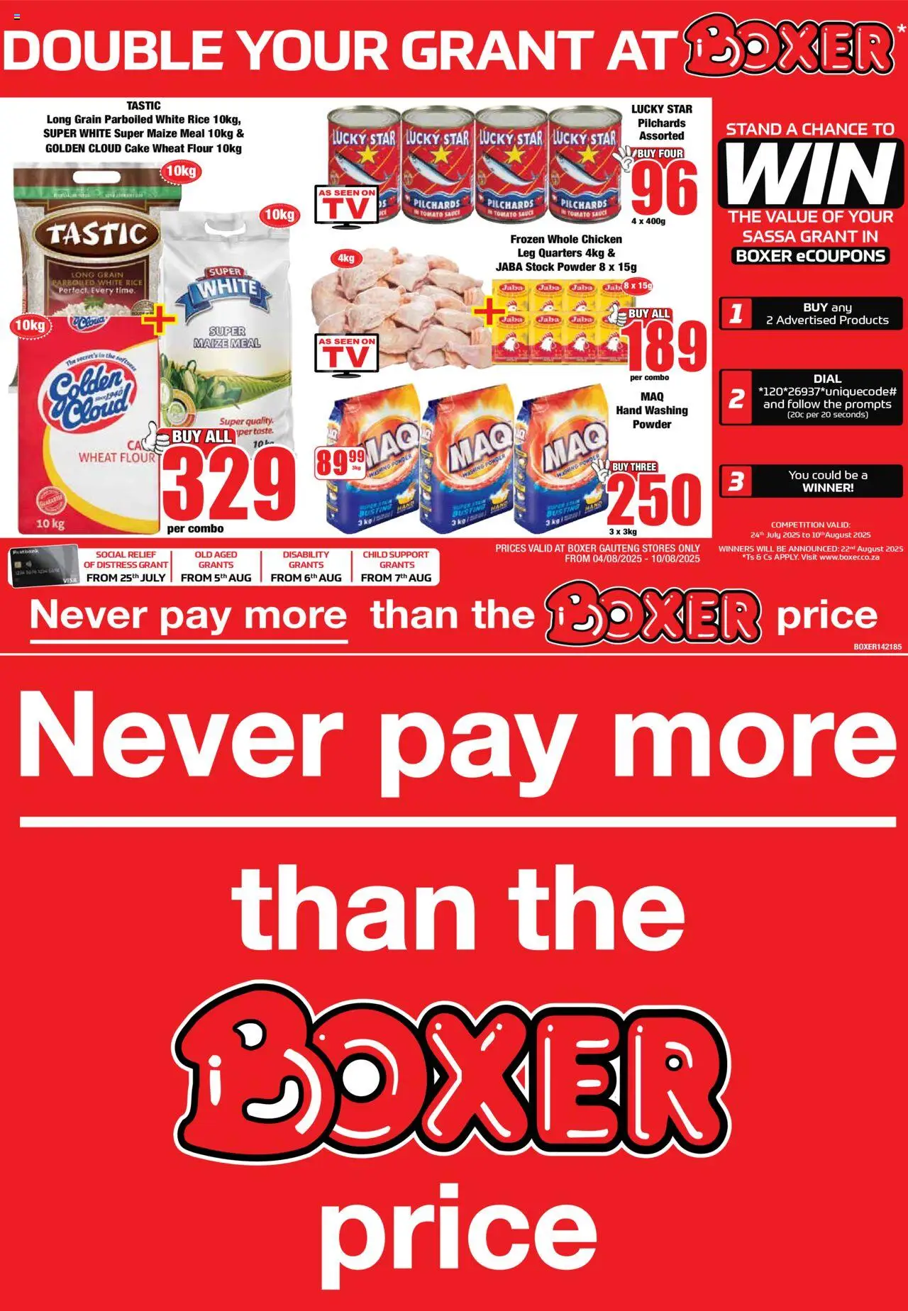 Boxer Gauteng - Weekly Specials from 04/08 - 10/08/2025 > Promotions