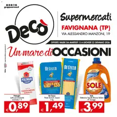 Anteprima dell'opuscolo Volantino Supermercati - Favignana dal negozio Decò valido da 13/01/2026